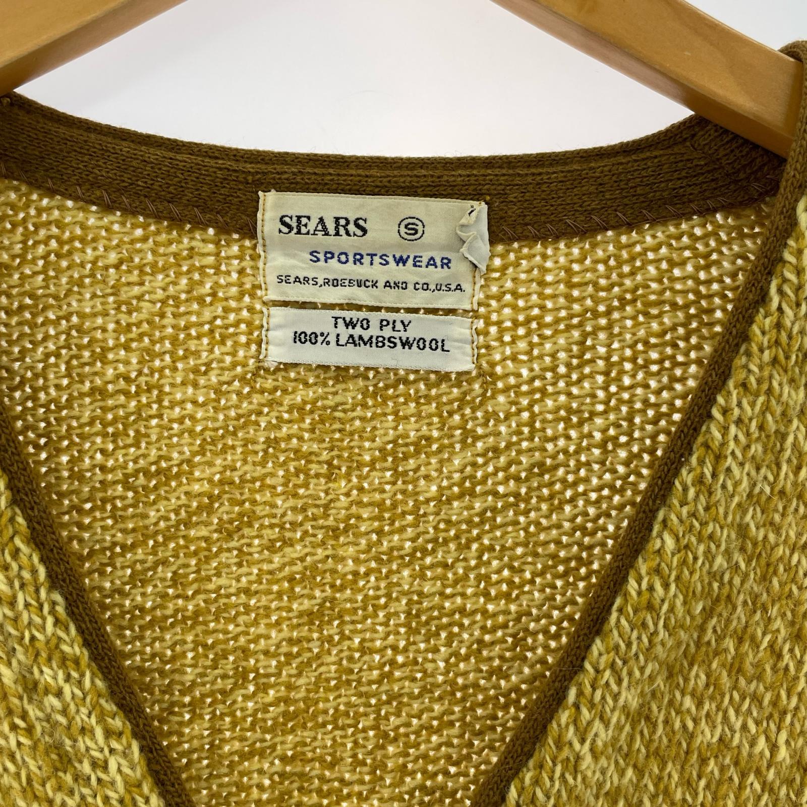 カーディガン SEARS 60s カーディガン(S)黄 S イエロー