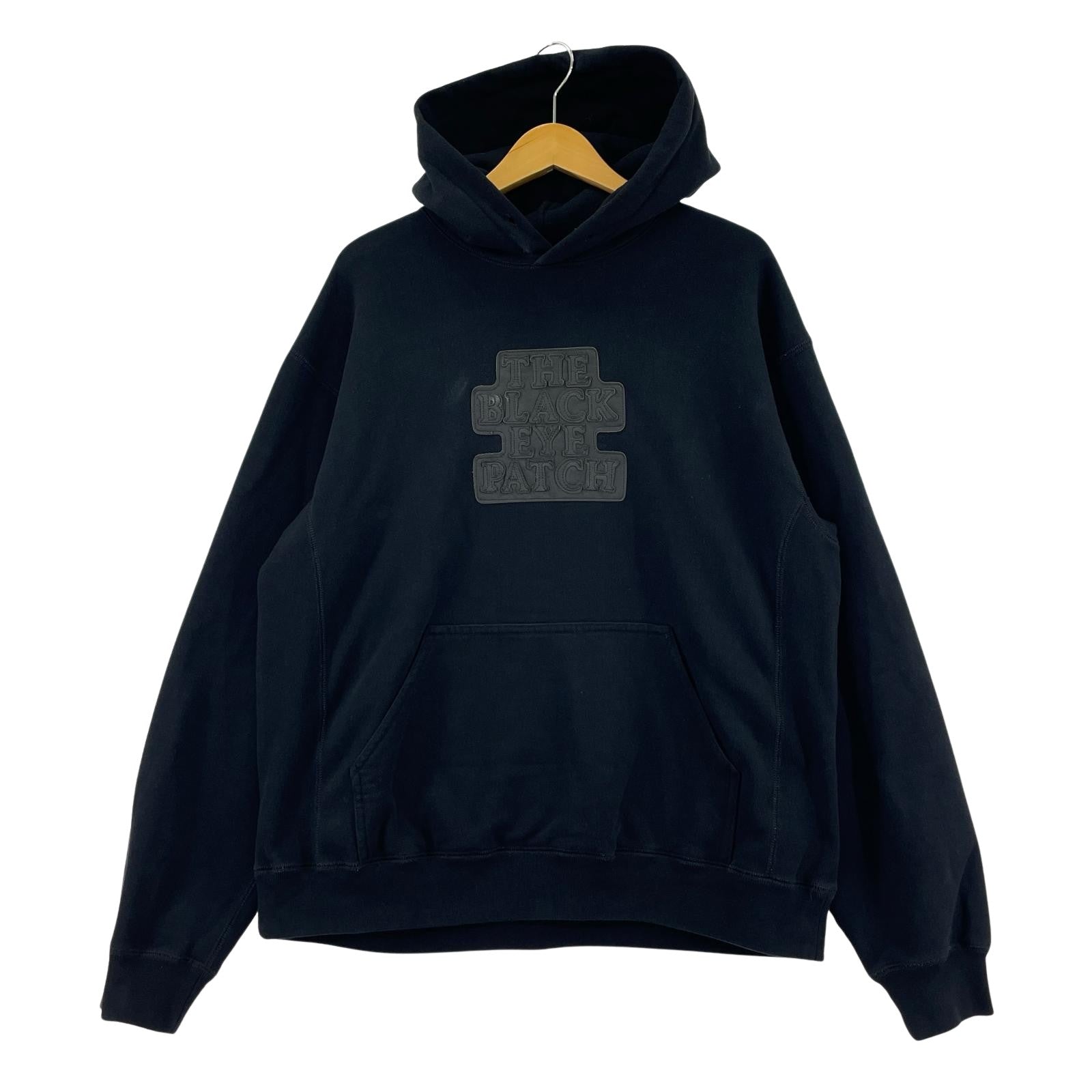 パーカー レザーパッチ ロゴ 黒 (L) L ブラック