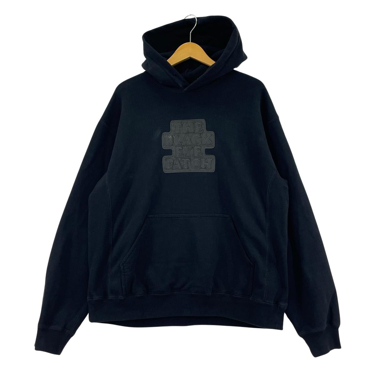 パーカー レザーパッチ ロゴ 黒 (L) L ブラック