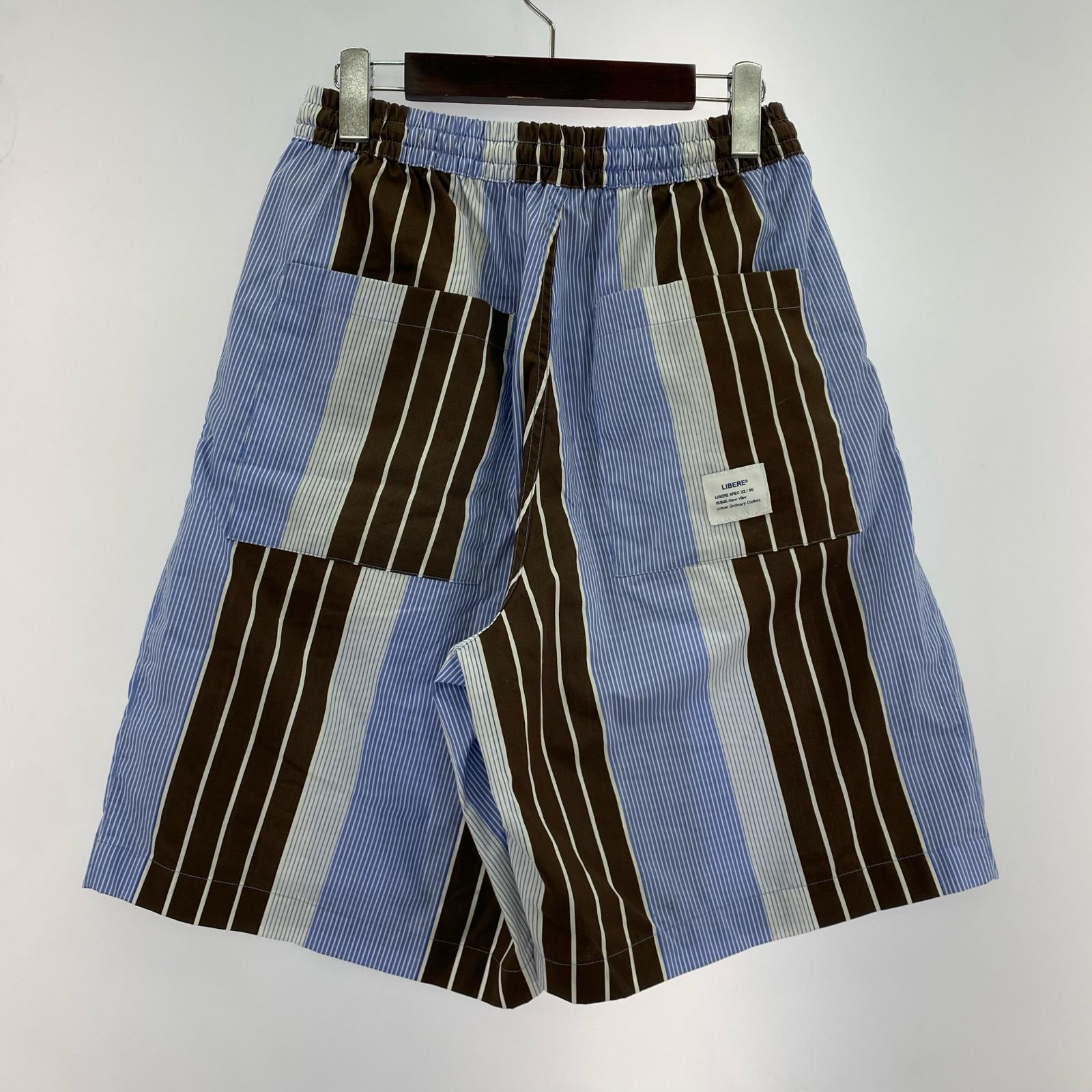 ショートパンツ LIBERE ストライプ 青白茶 (M) M