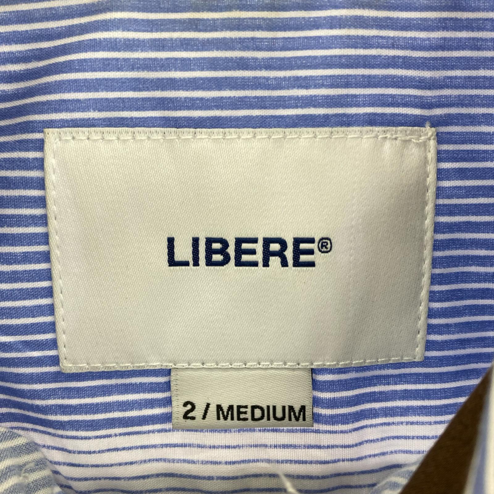 長袖シャツ LIBERE ストライプ 青白茶 (M) M