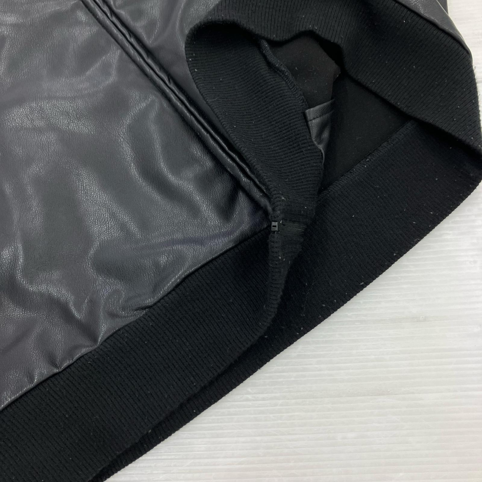 ジャケット SYNTHETIC LEATHER TRACK JACKET (M) M ブラック