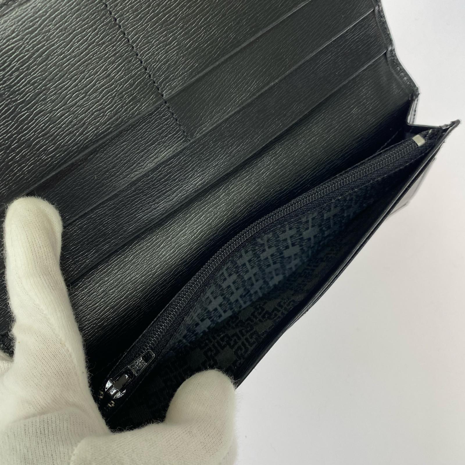 長財布 2つ折り長財布 黒 ブラック