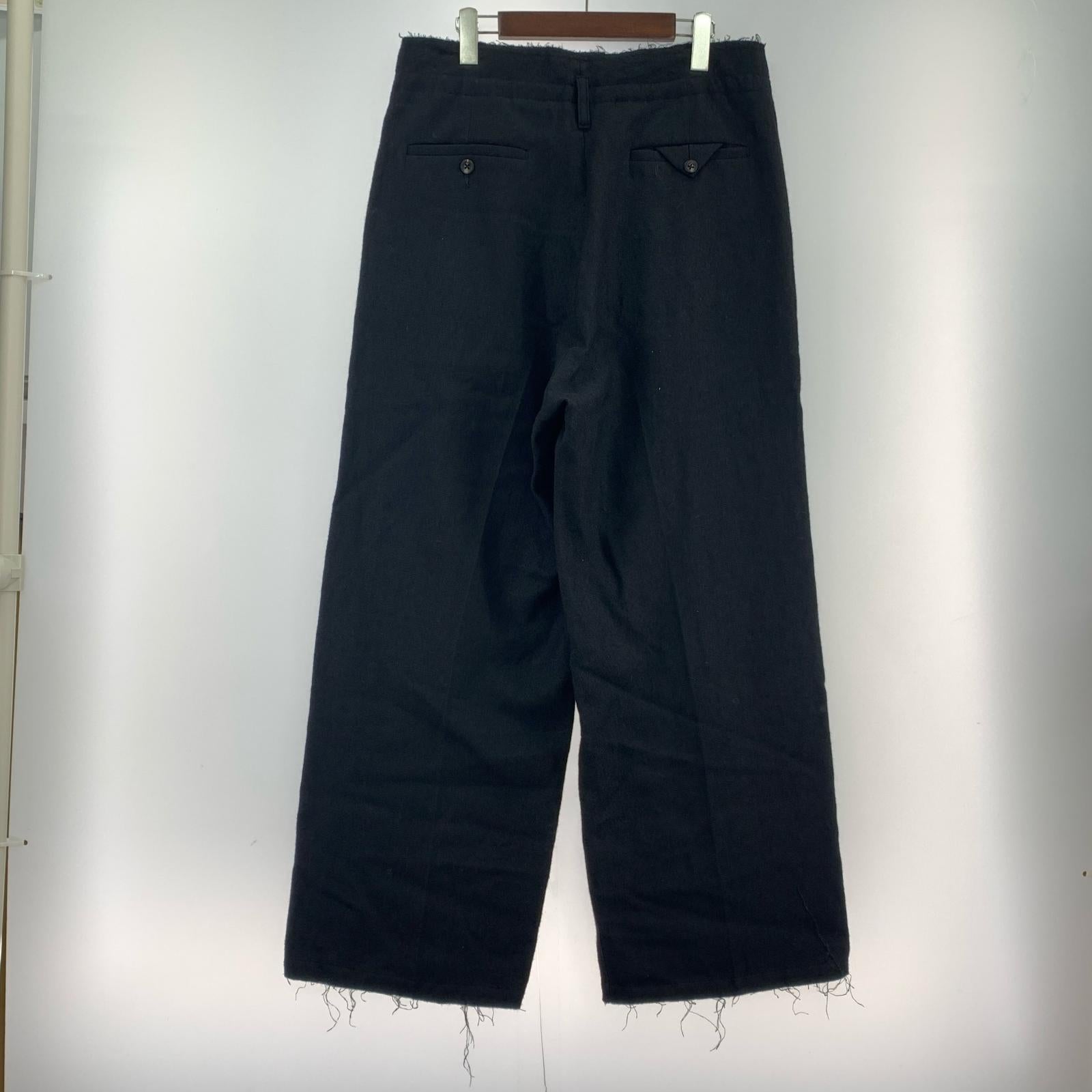 パンツ 25AW SHRINK WOOL WIDE SLACKS 2 2 ブラック