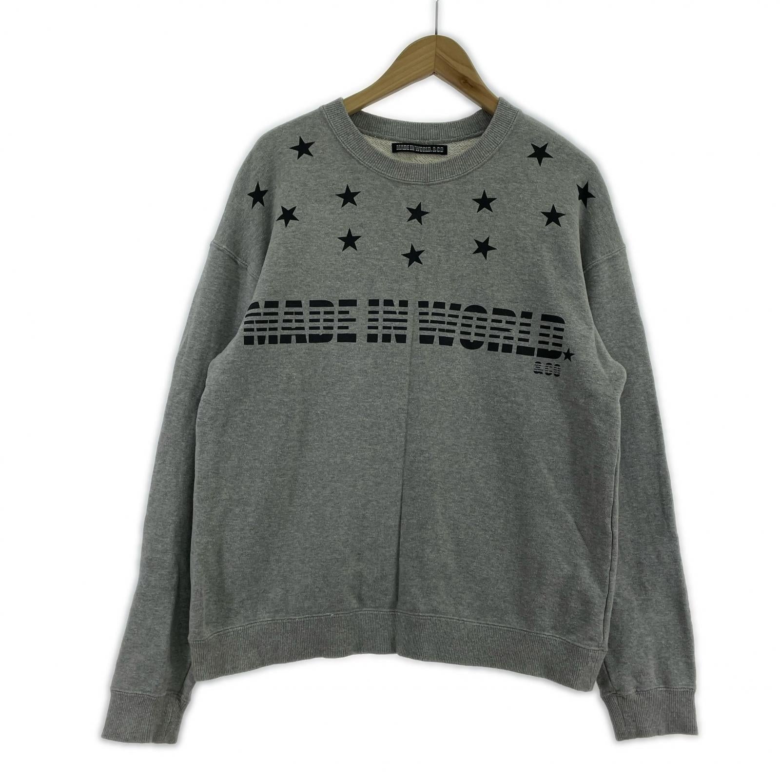 スウェット MADE IN WORLD & CO 星柄スウェット グレー M グレー