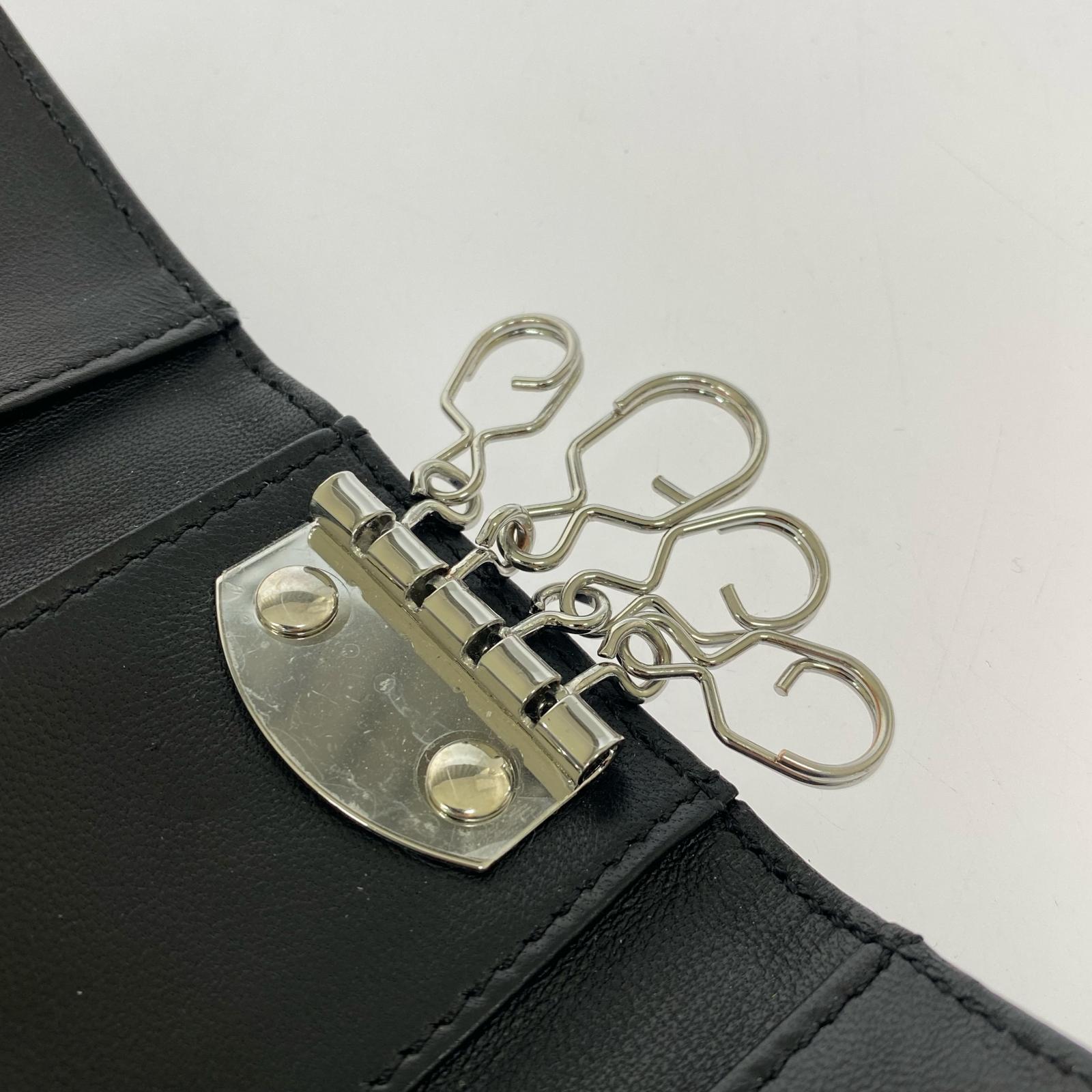 その他アクセサリー レザー4連キーケース 黒 ブラック