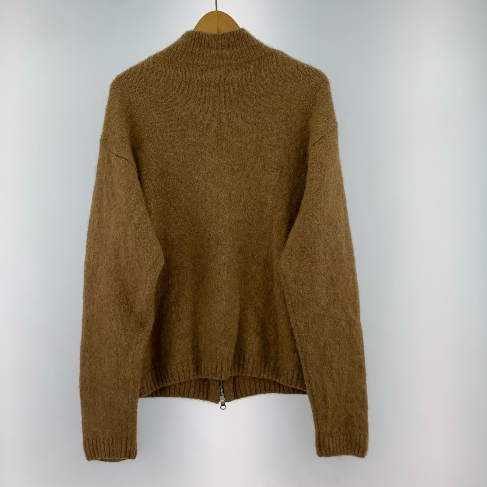 ジャケット FULL ZIP BRUSHED MERINO SWEATER L ブラウン