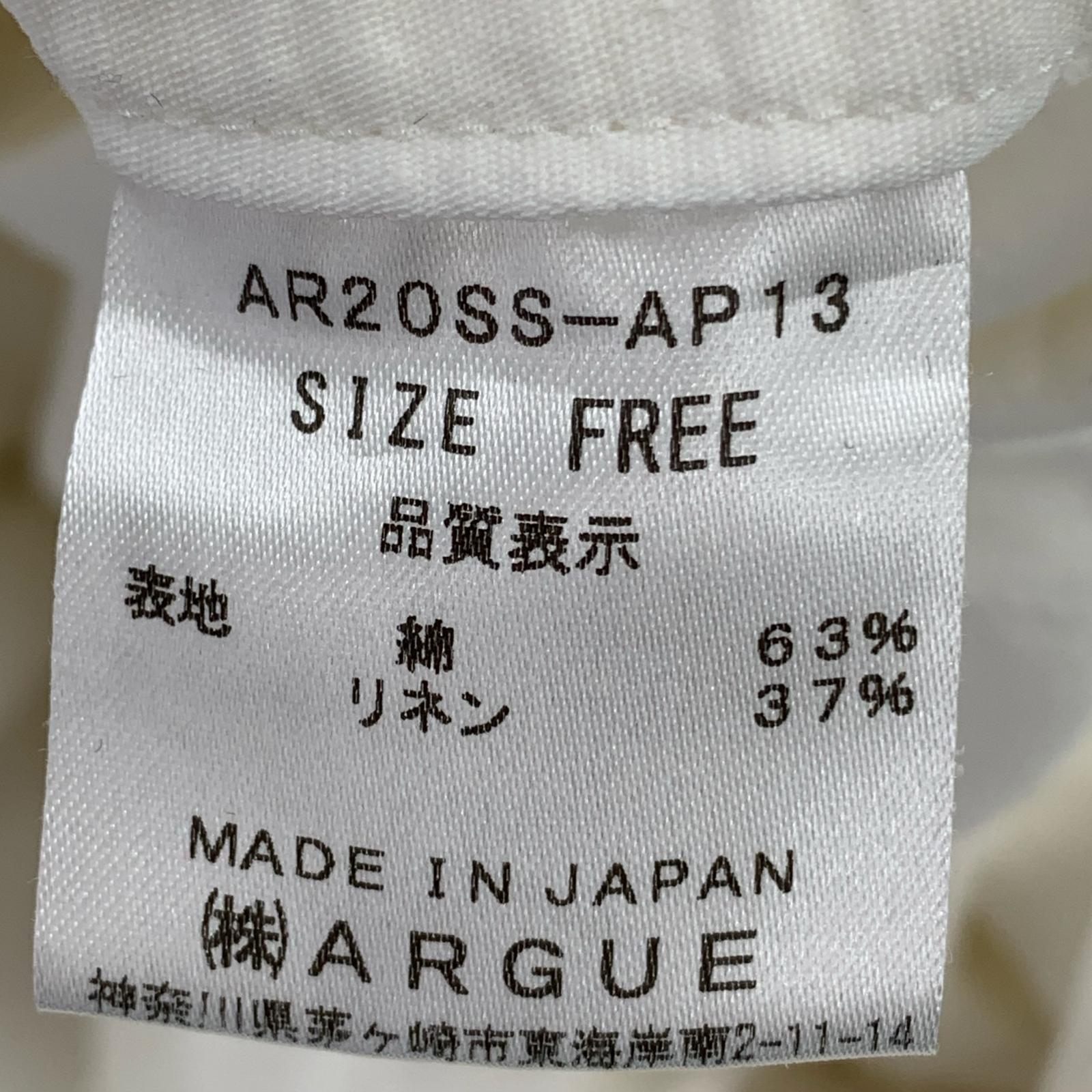 ワンピース ARGUE LSシャツワンピース ホワイト