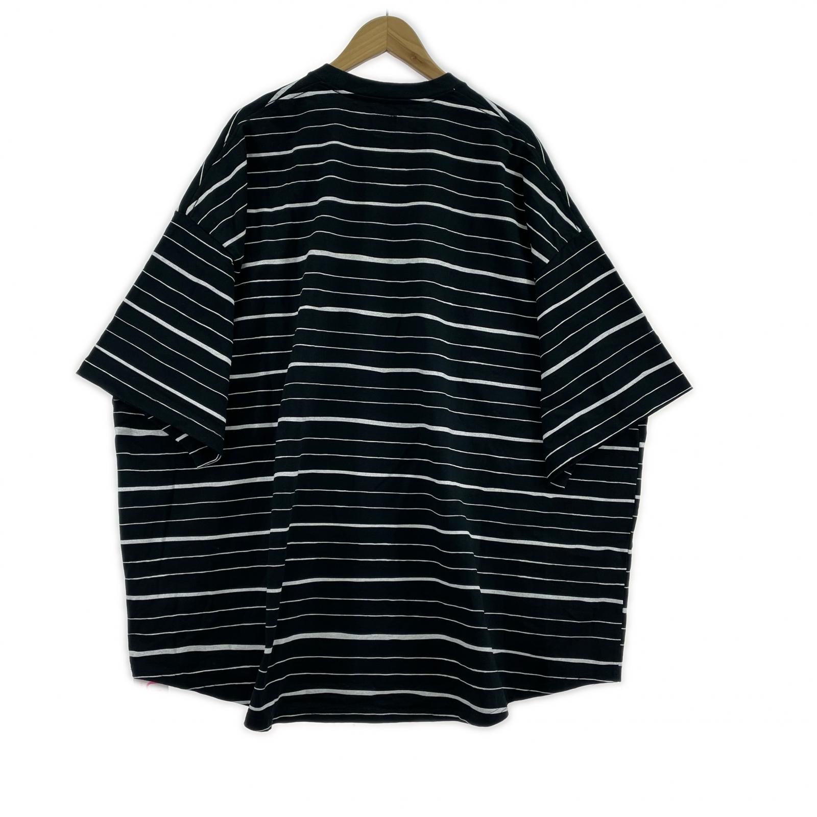 半袖Tシャツ SEE SEE 25SS SUPERBIGROUND BOARDER MIX XXL 白×黒