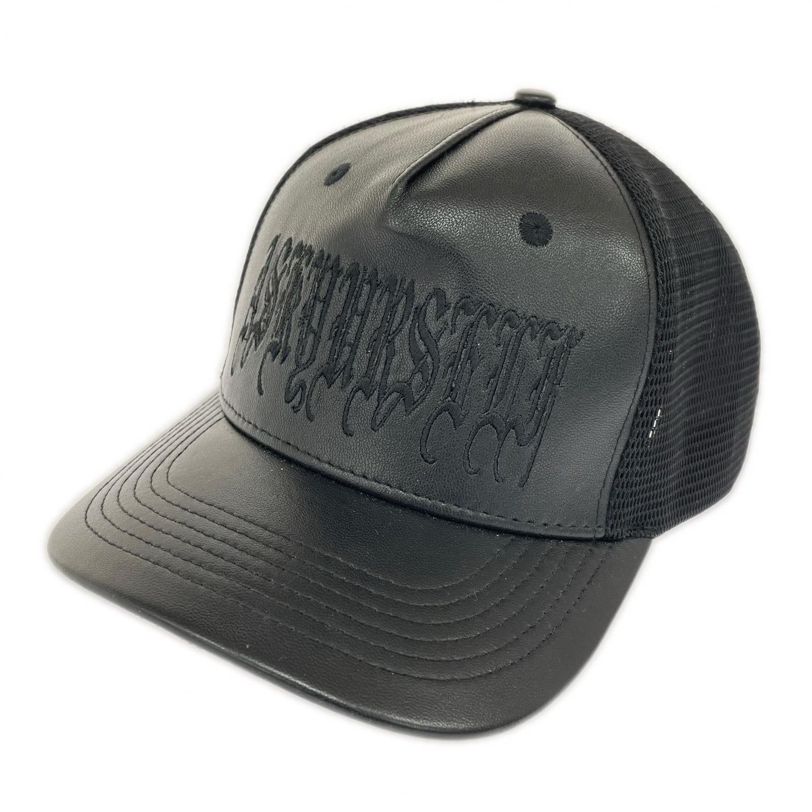 キャップ Goth Leather Trucker Cap ブラック