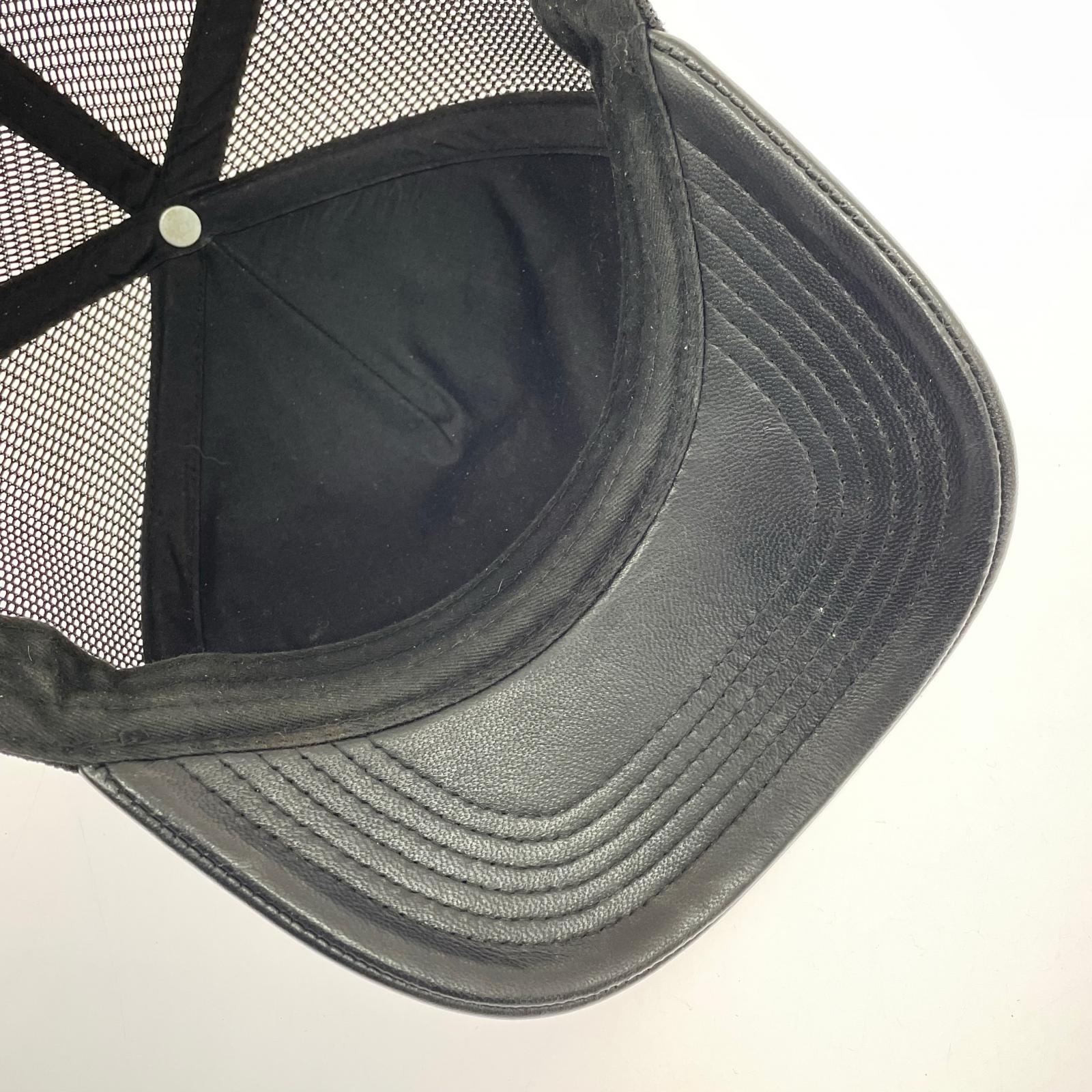キャップ Goth Leather Trucker Cap ブラック