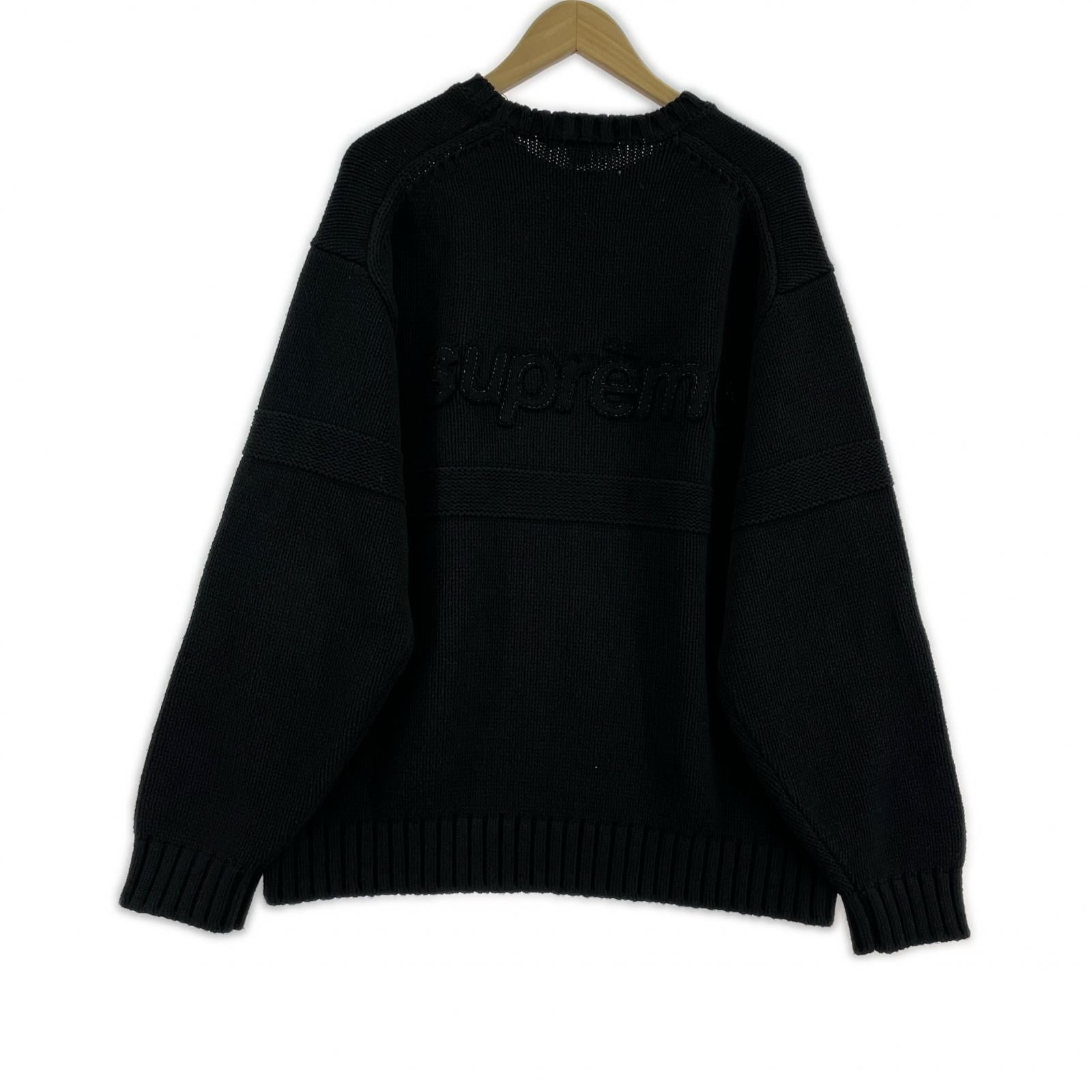 スウェット supreme tonal applique sweater L ブラック