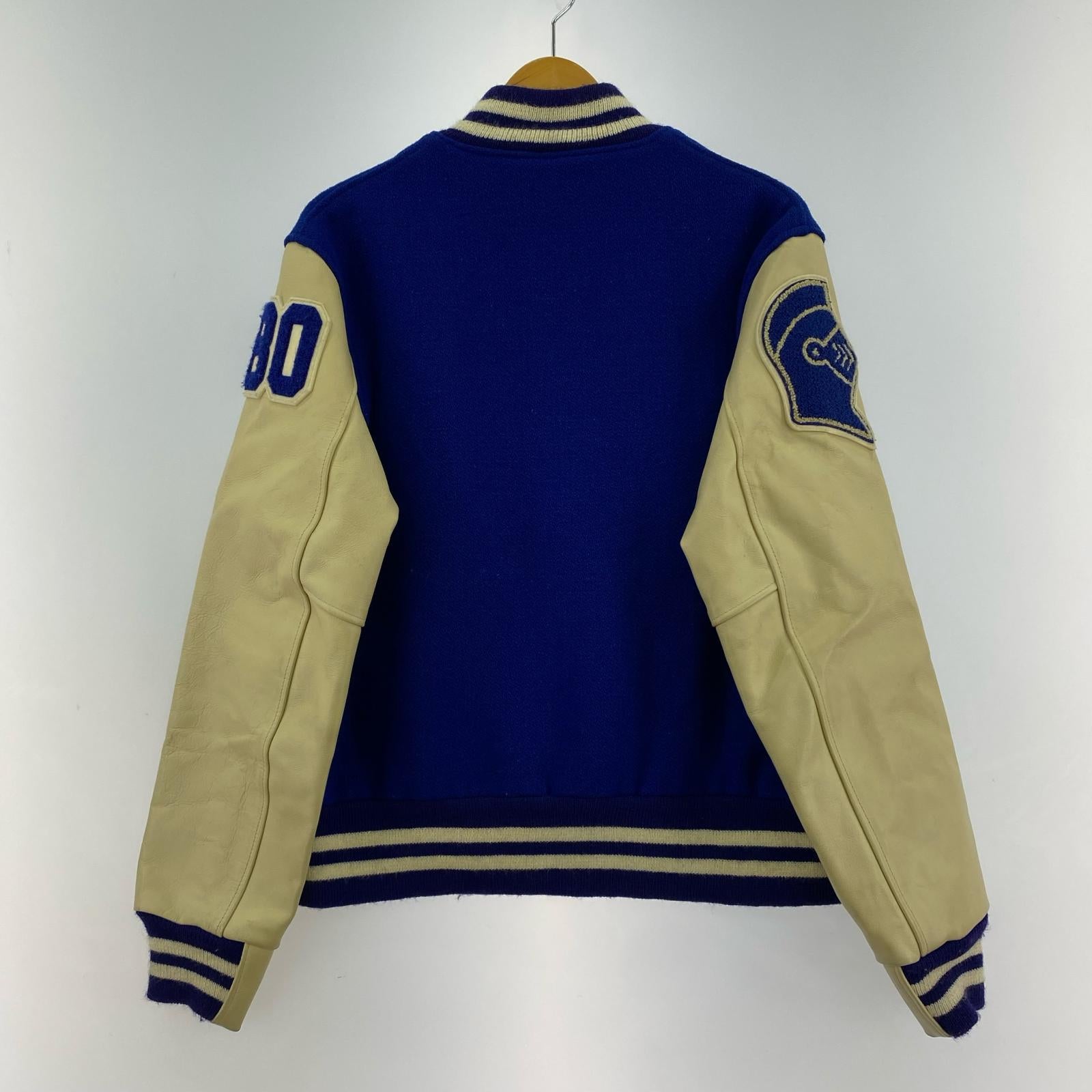 ジャケット ×GOLDEN BEAR スタジャン 青 (M) M ブルー