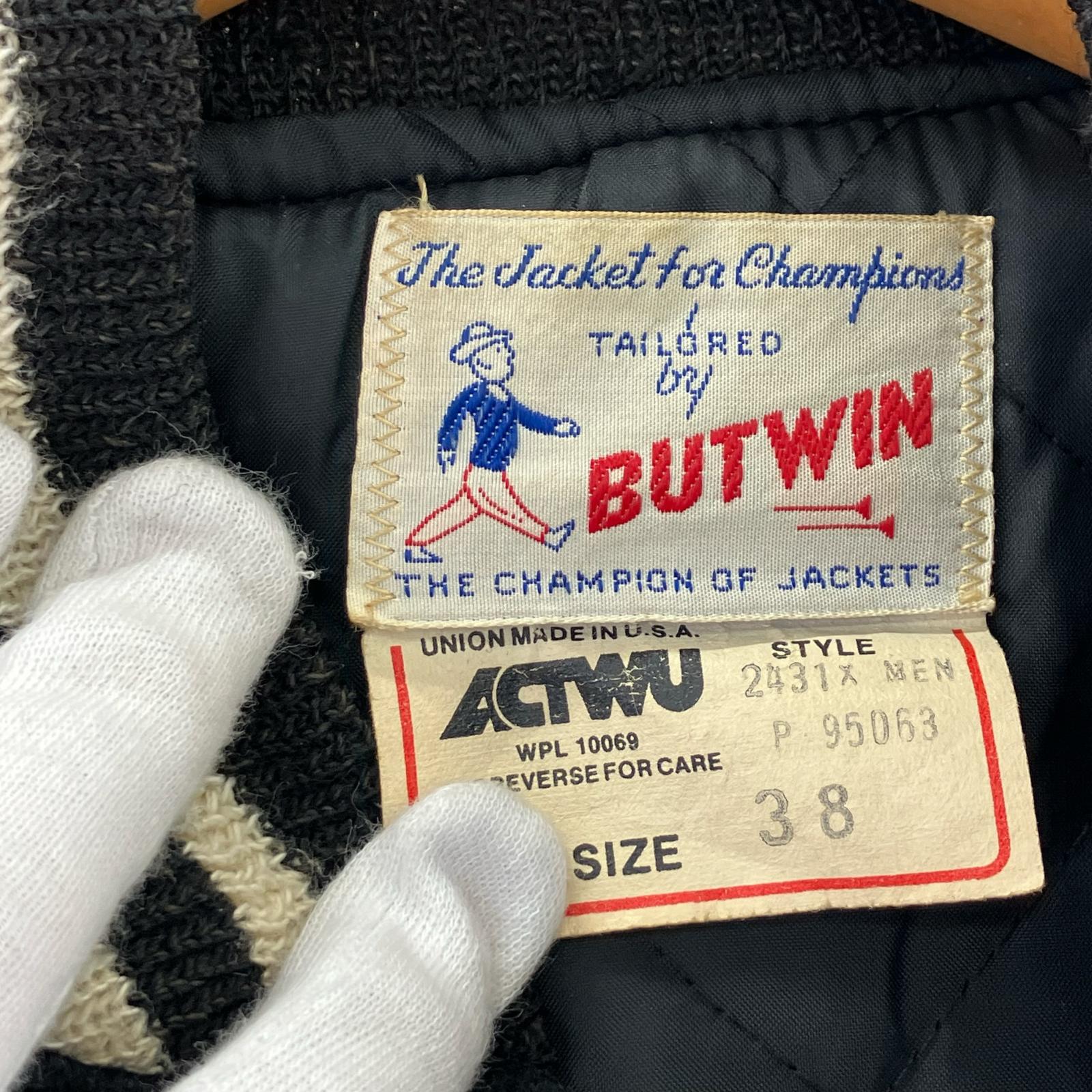 ジャケット 80s BUTWIN スタジャン 黒 (38) 38 ブラック
