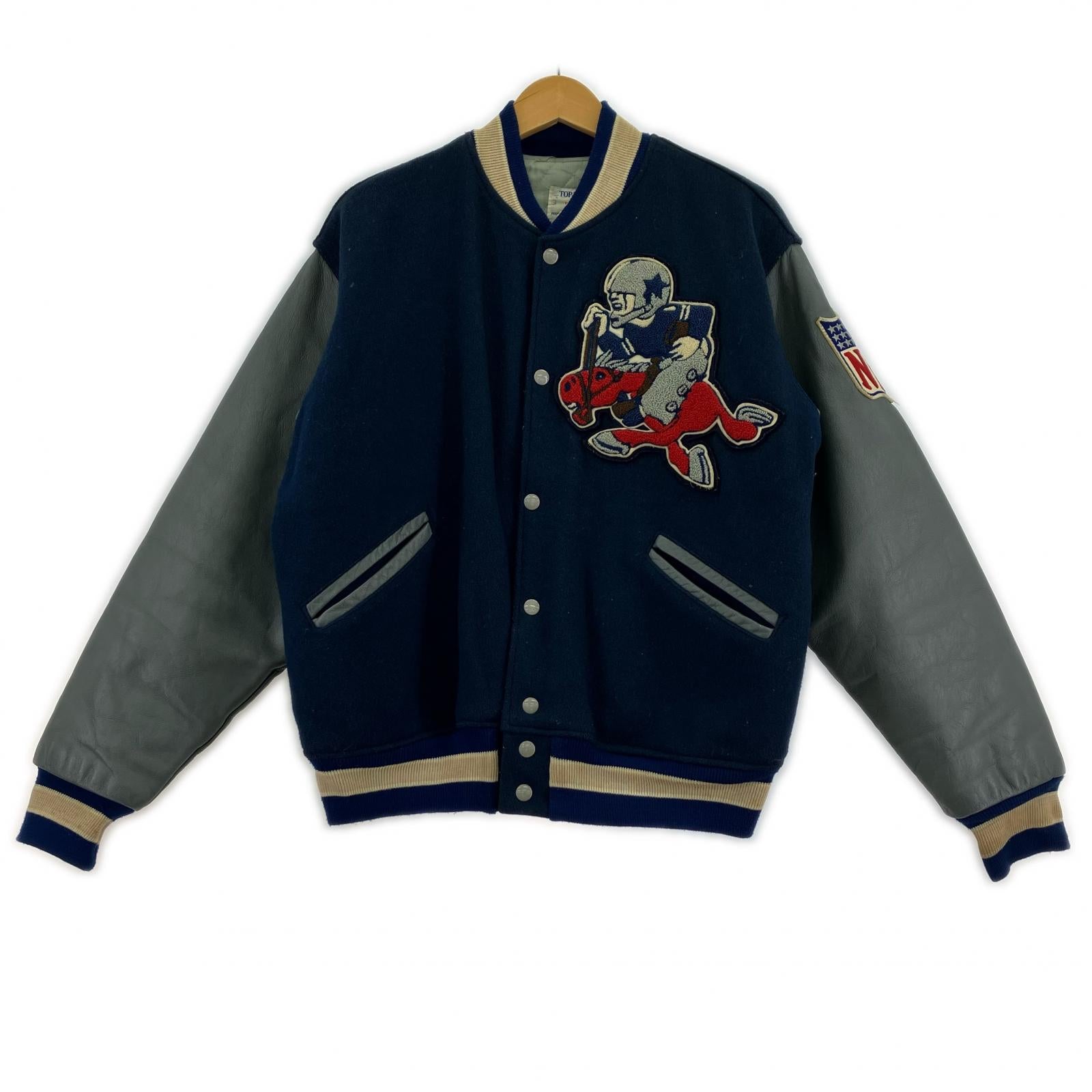 ジャケット 90s スタジャン 青×ネイビー (M) M
