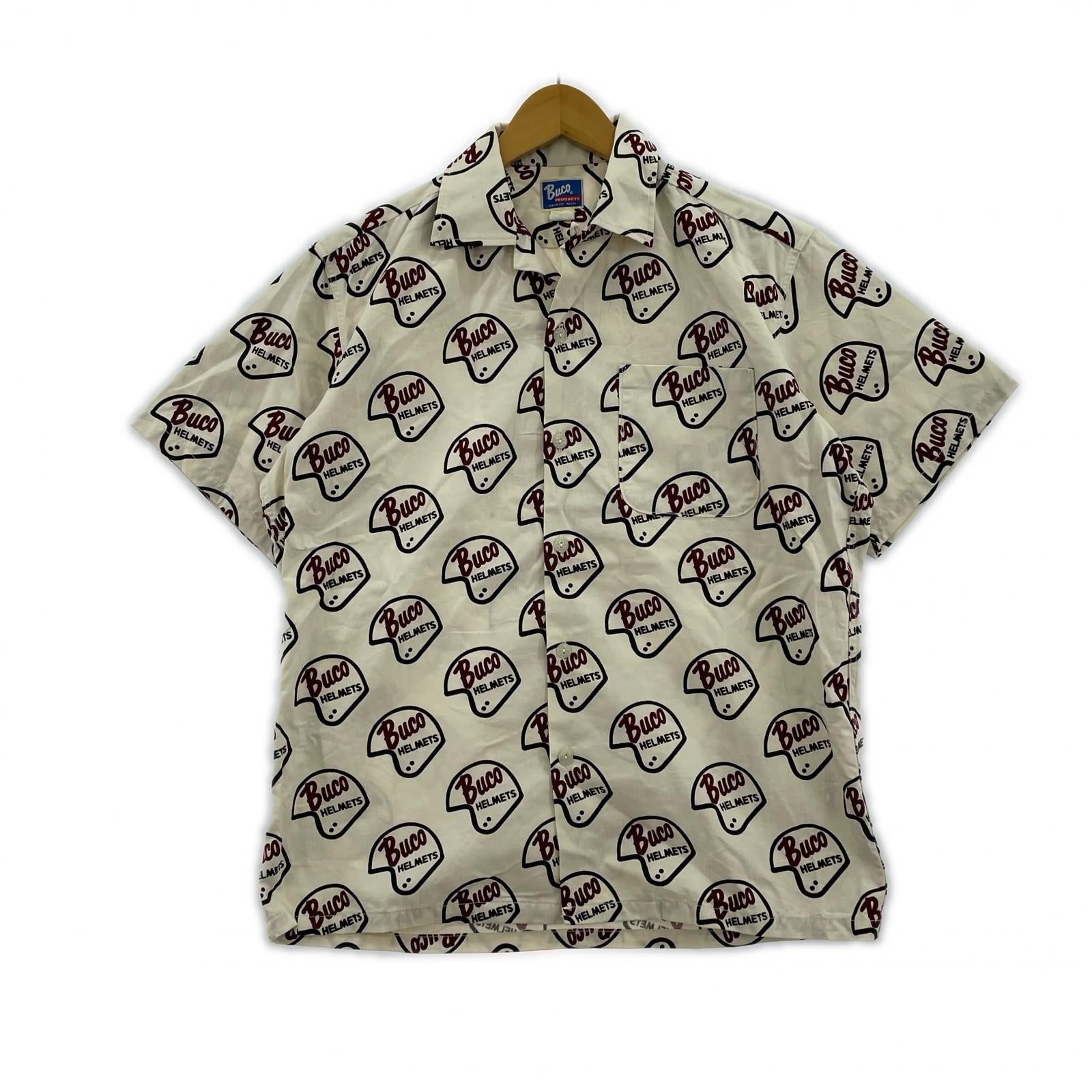 半袖シャツ 総柄シャツ (S) S ホワイト