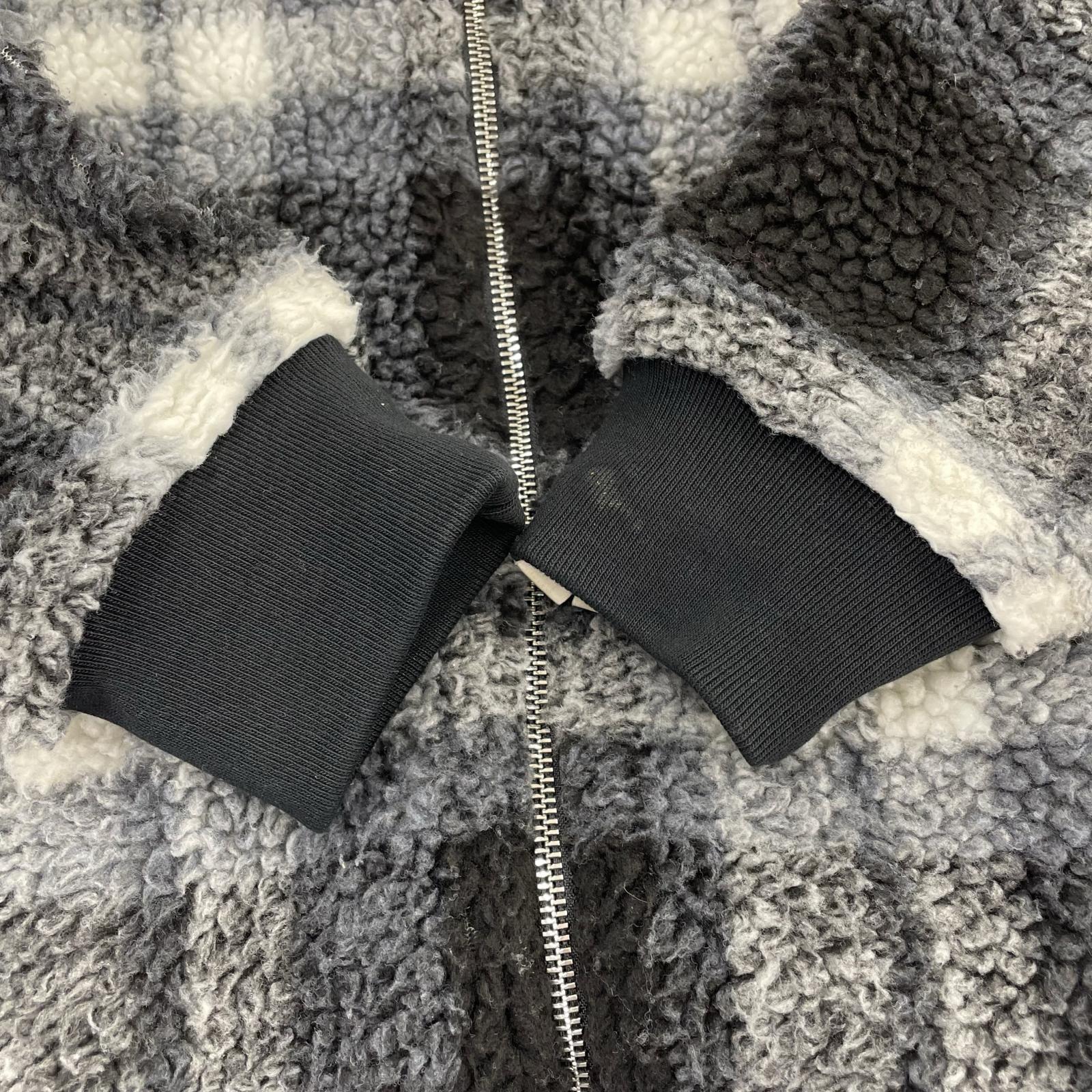 ジャケット A BATHING APE ZIP UP SWEATER フリースジャケット AAPSWM3830XXH タータンチェック (S) S ブラック