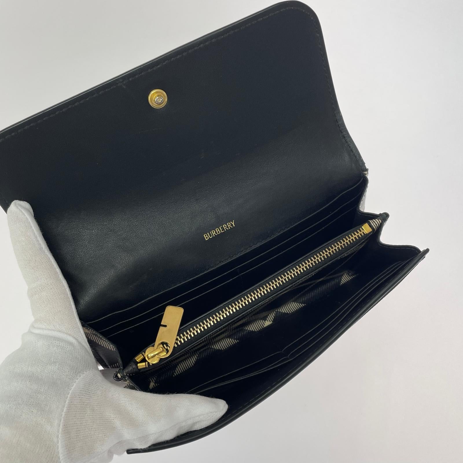 長財布 BURBERRY PRORSUM コンチネンタル ブラックチェック 長財布