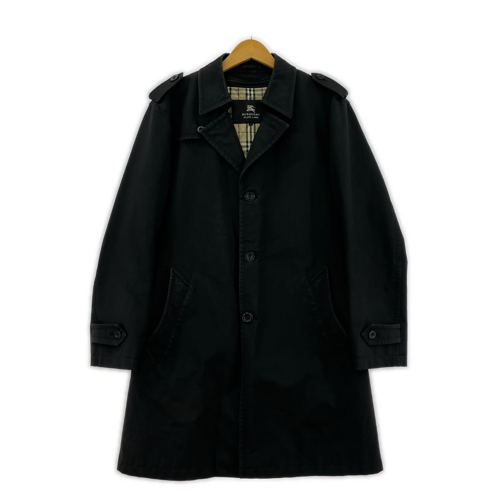 ジャケット BURBERRY BLACK LABEL トレンチコート BMA14-303-09 黒 (L) L ブラック