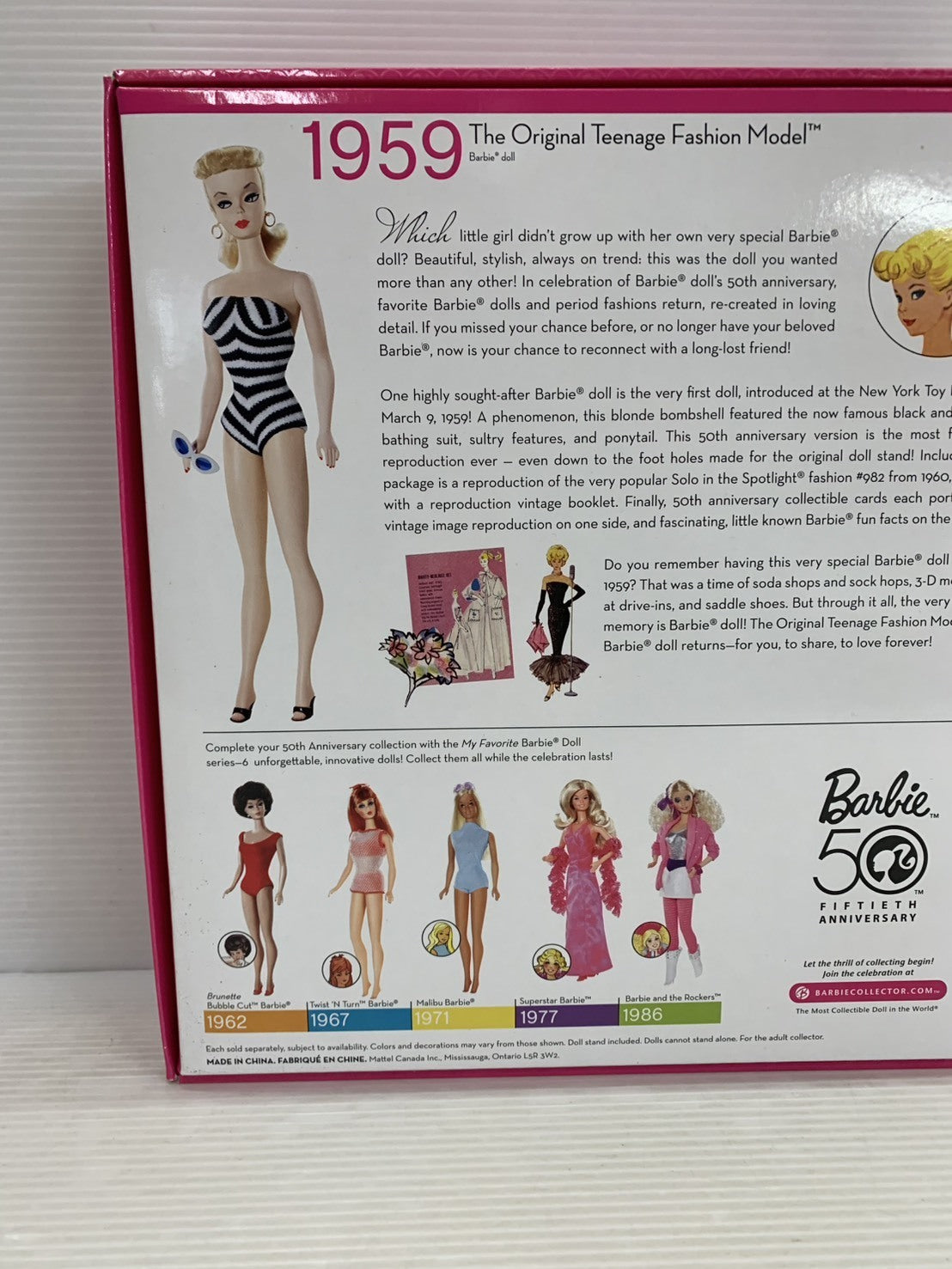 バービー 50周年 ドール 復刻版1959年 フィギュア/グッズ
