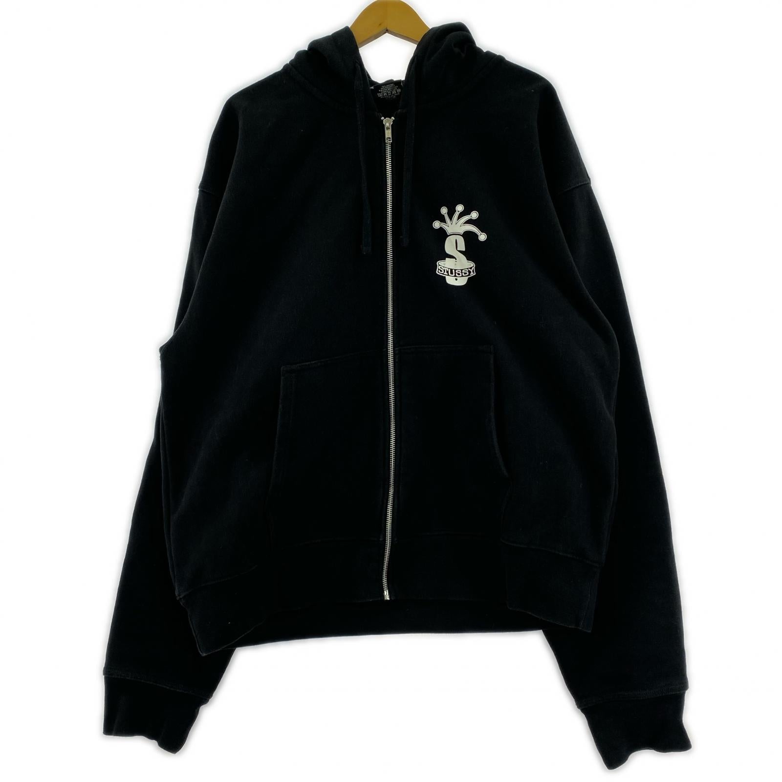 パーカー STUSSY CROWN ZIP HOODIE BLK ブラック