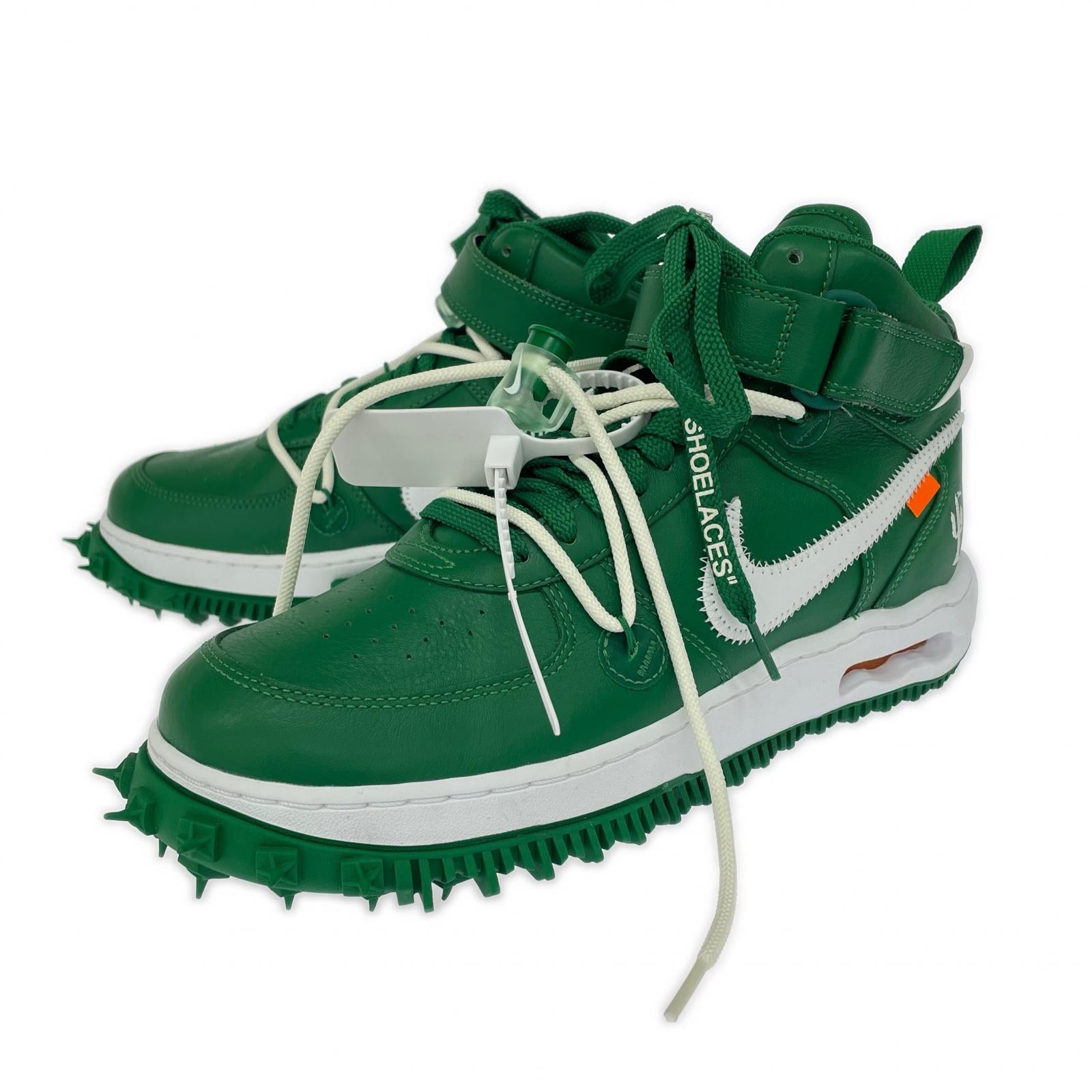 スニーカー Off-White×NIKE AIR FORCE 1 MID SP LTHR 27.5cm (US9 1/2 UK9 EU45) グリーン