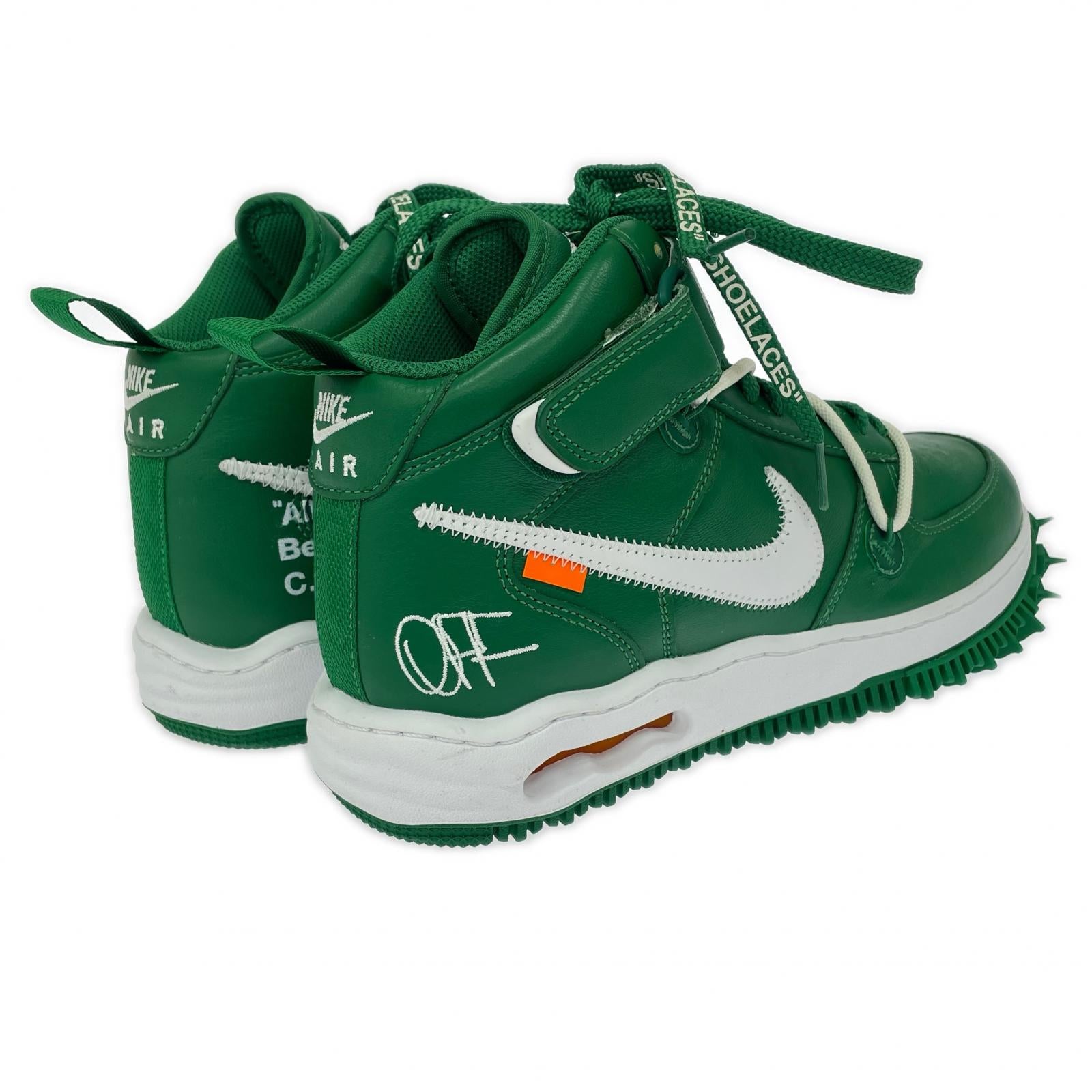 スニーカー Off-White×NIKE AIR FORCE 1 MID SP LTHR 27.5cm (US9 1/2 UK9 EU45) グリーン