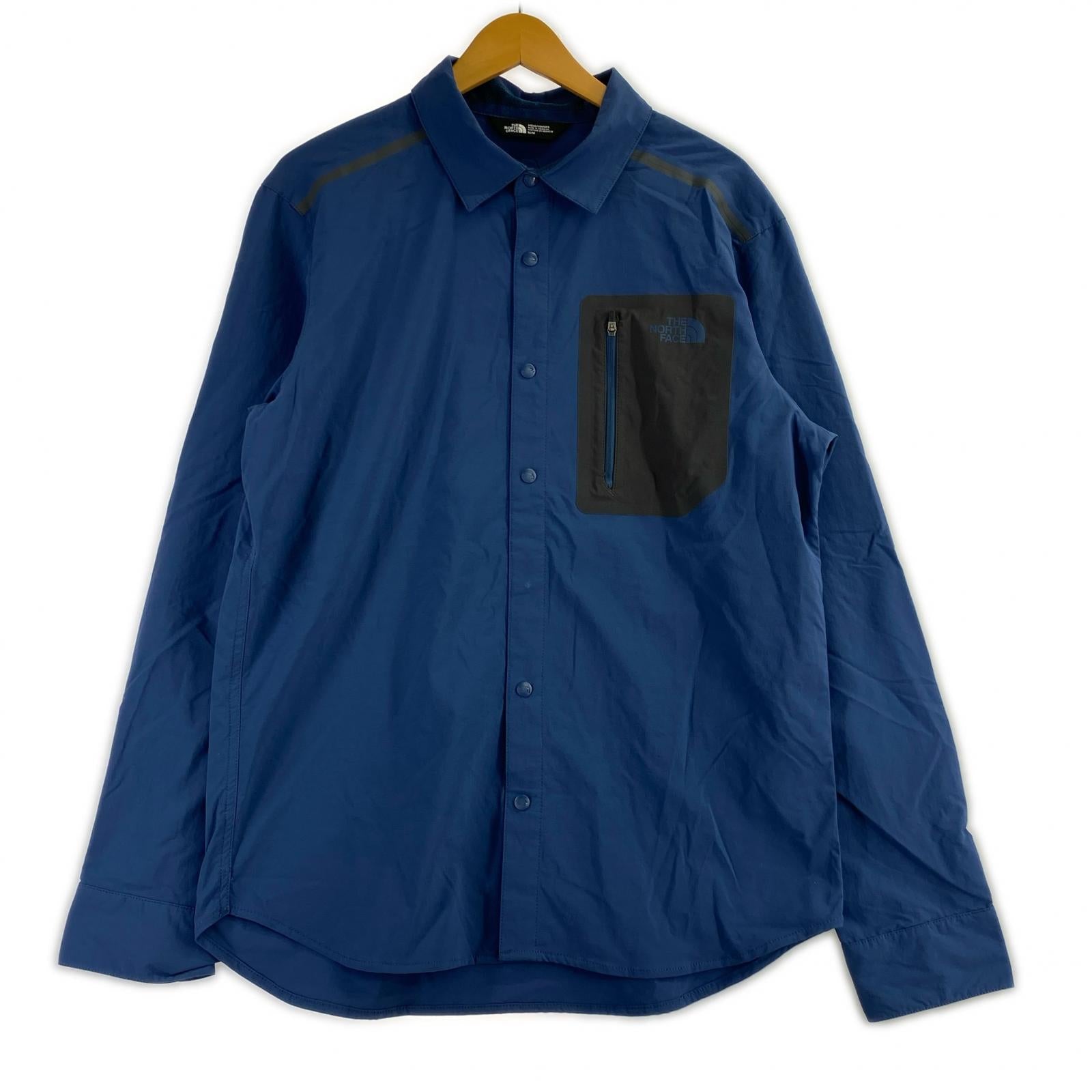 長袖シャツ Alpenbro Long Sleeve Woven Shirt(M) M ブルー