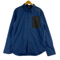 長袖シャツ Alpenbro Long Sleeve Woven Shirt(M) M ブルー