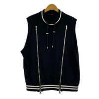 長袖シャツ Cotton Knit Sleeveless Zip (S) S ブラック