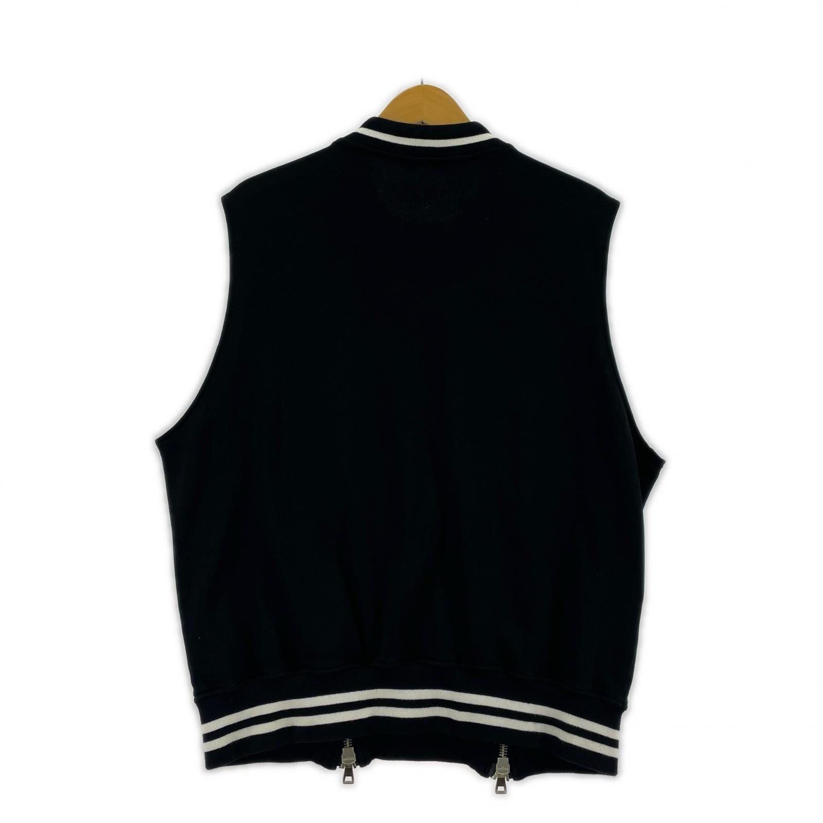 長袖シャツ Cotton Knit Sleeveless Zip (S) S ブラック