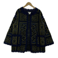 ジャケット RUG PATTERN KNIT JACKET ネイビー