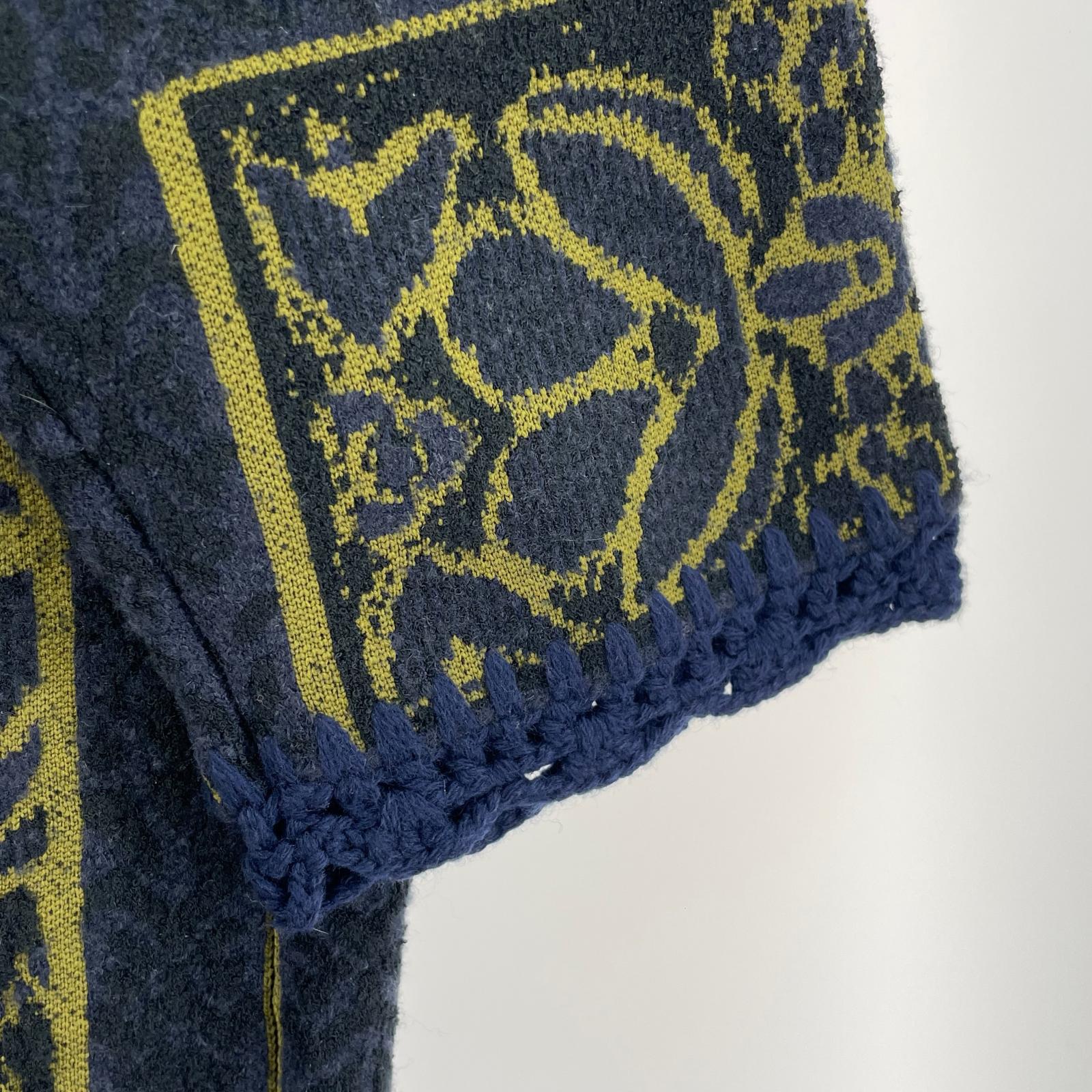 ジャケット RUG PATTERN KNIT JACKET ネイビー