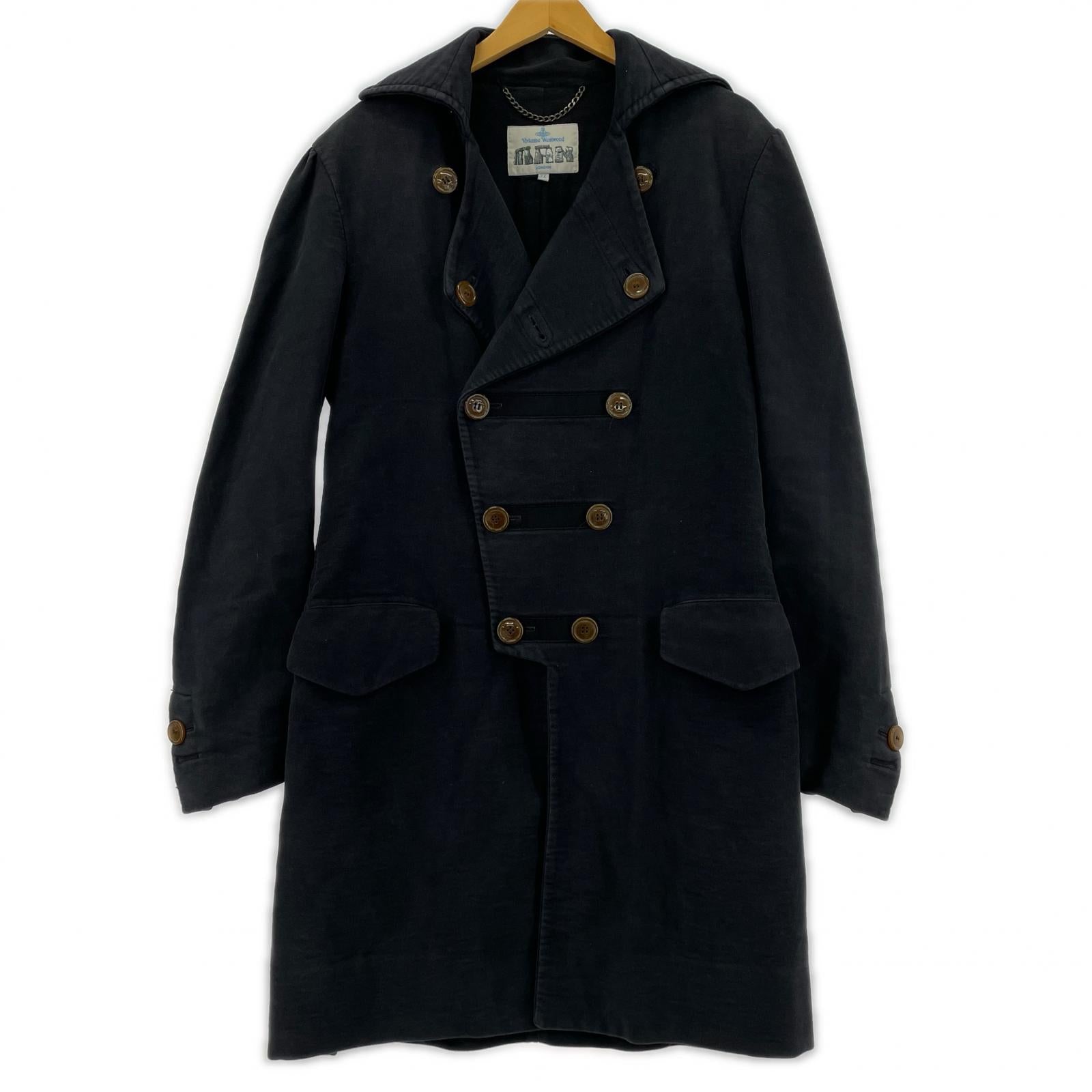 ジャケット Vivienne Westwood MAN アーカイブ ナポレオン スウェット トレンチコート 44 ネイビー