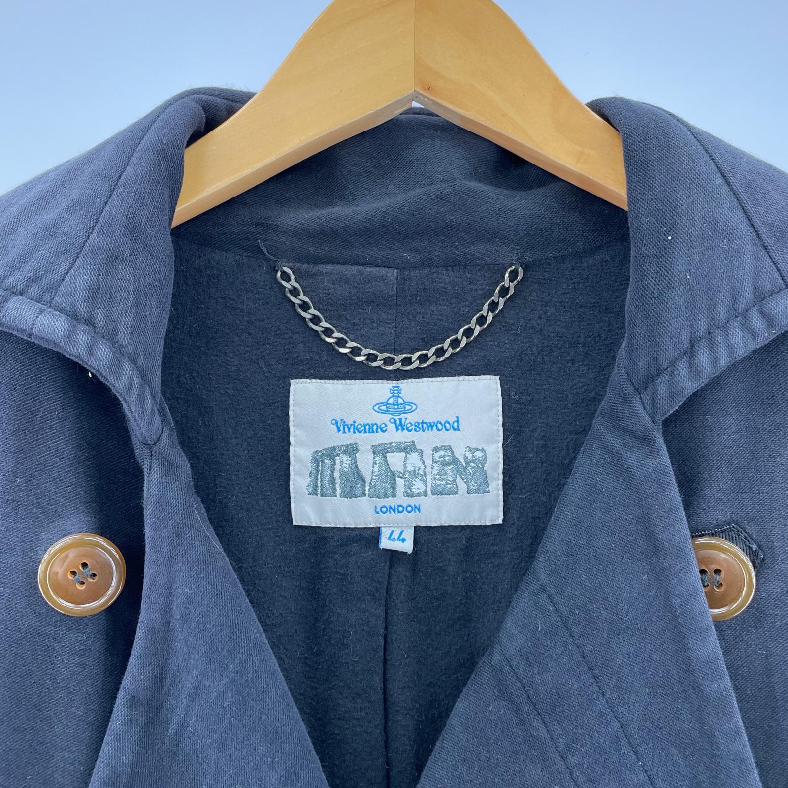 ジャケット Vivienne Westwood MAN アーカイブ ナポレオン スウェット トレンチコート 44 ネイビー
