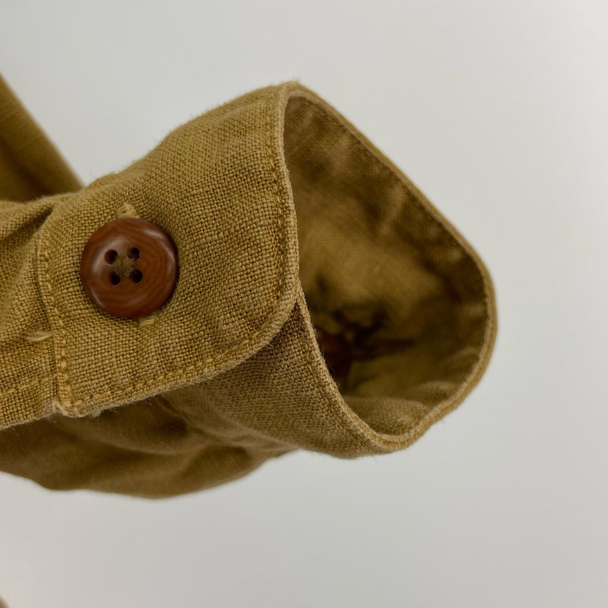 長袖シャツ Linen Sport Shirt L ブラウン