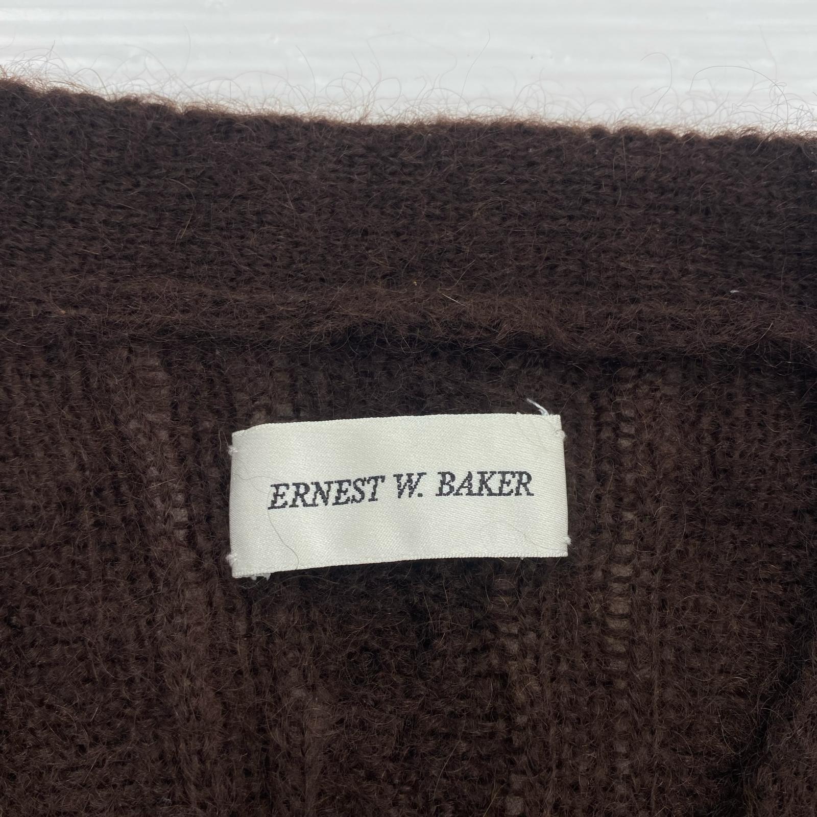 カーディガン ERNEST W.BAKER モヘアカーディガン ブラウン S ブラウン
