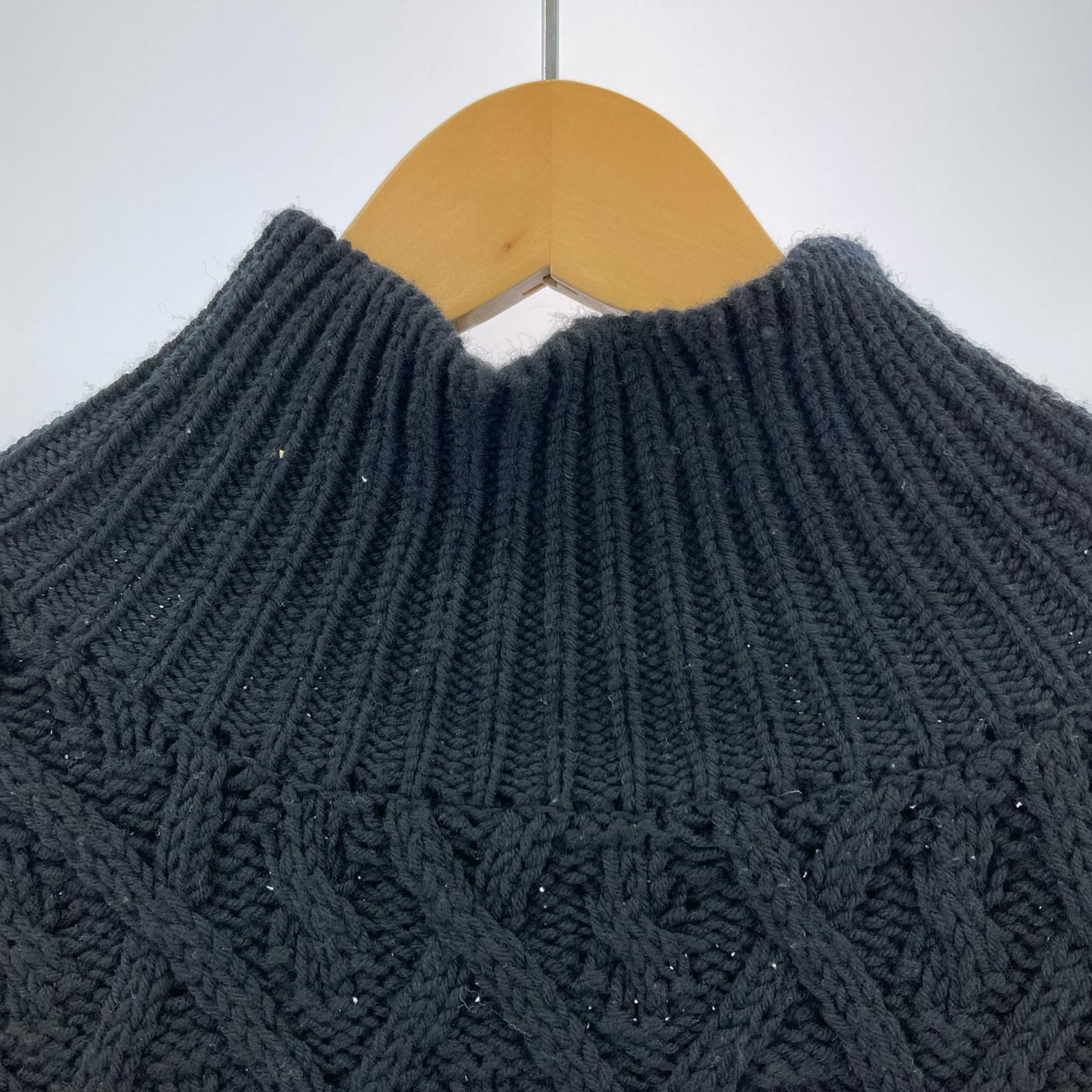 ニット 21AW HARD TWIST MERINO ARAN KNIT 4 ブラック ブラック