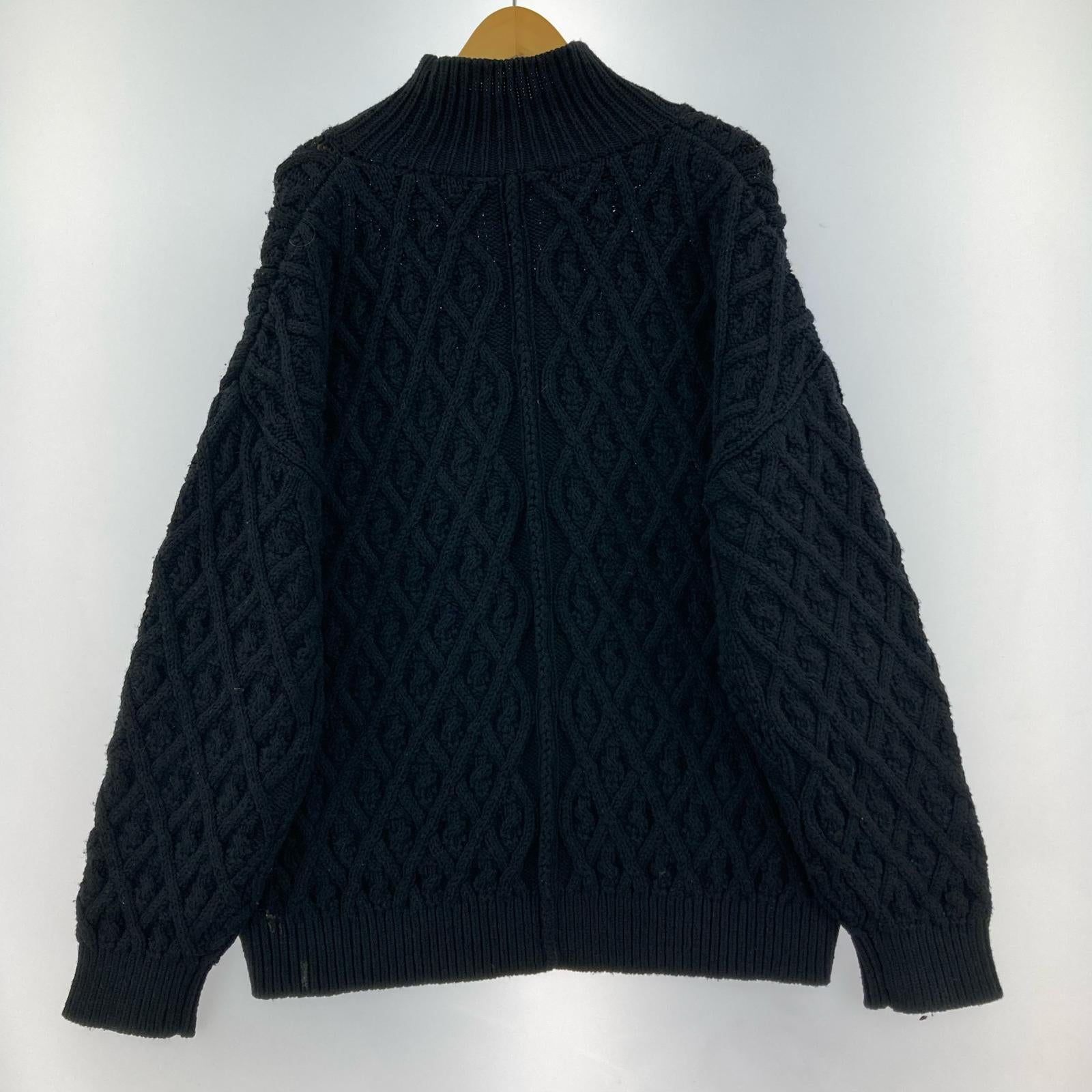 ニット 21AW HARD TWIST MERINO ARAN KNIT 4 ブラック ブラック
