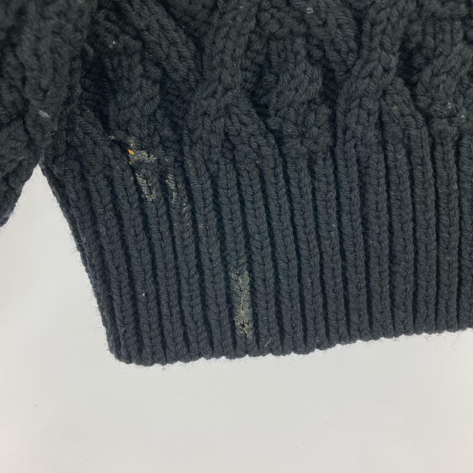 ニット 21AW HARD TWIST MERINO ARAN KNIT 4 ブラック ブラック