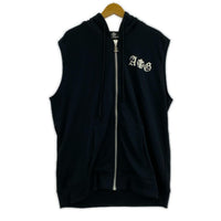 パーカー A&G バッククロス ノースリーブジップパーカー XL 黒 ブラック