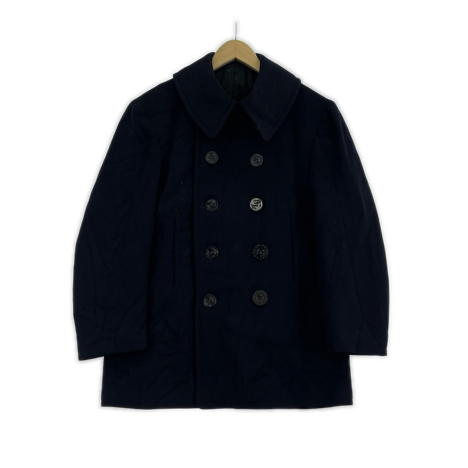 ジャケット OLD Pコート ポケット裏地コーデュロイ 40s~50s ブラック