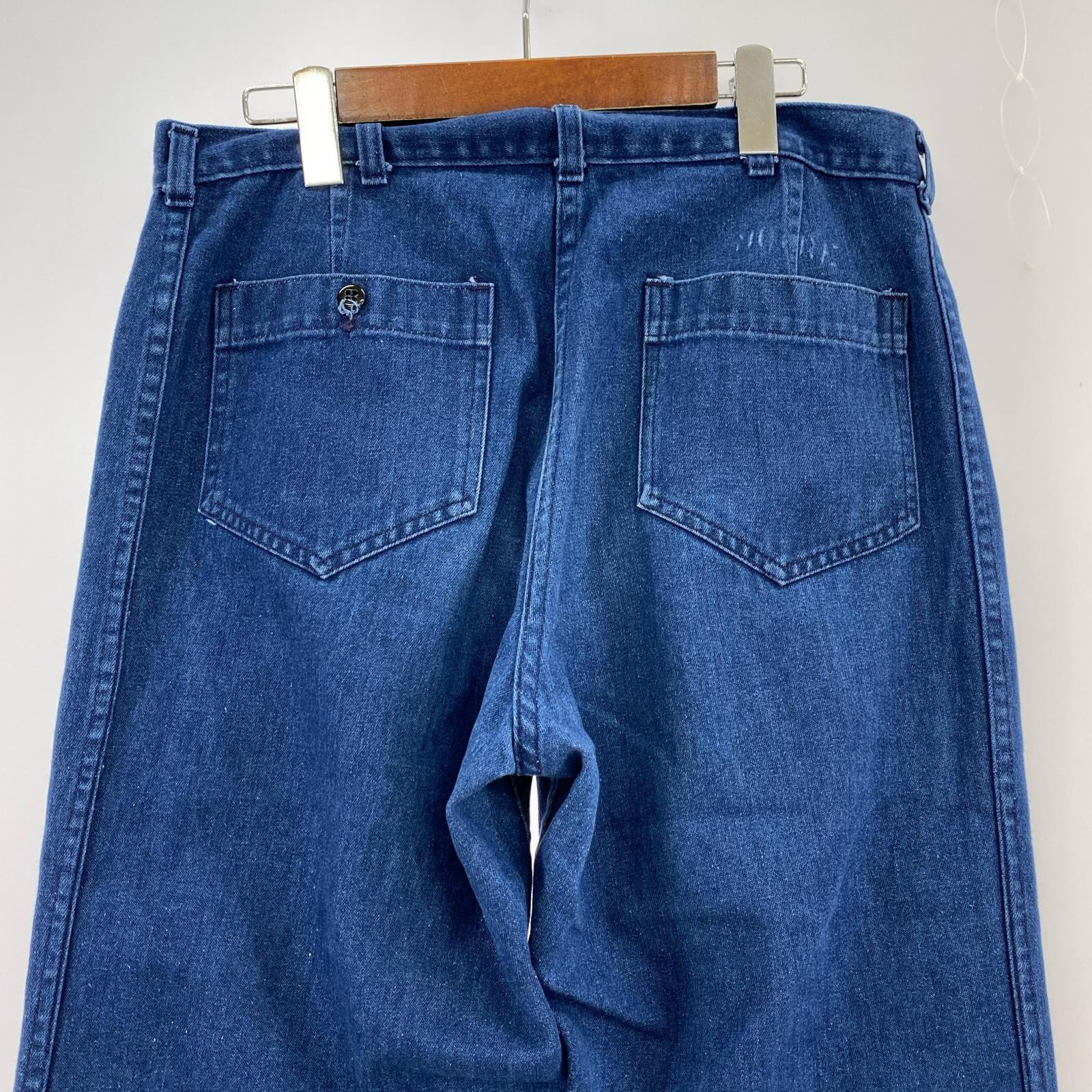 デニムパンツ US NAVY デニムセーラーパンツ W34 34 ブルー