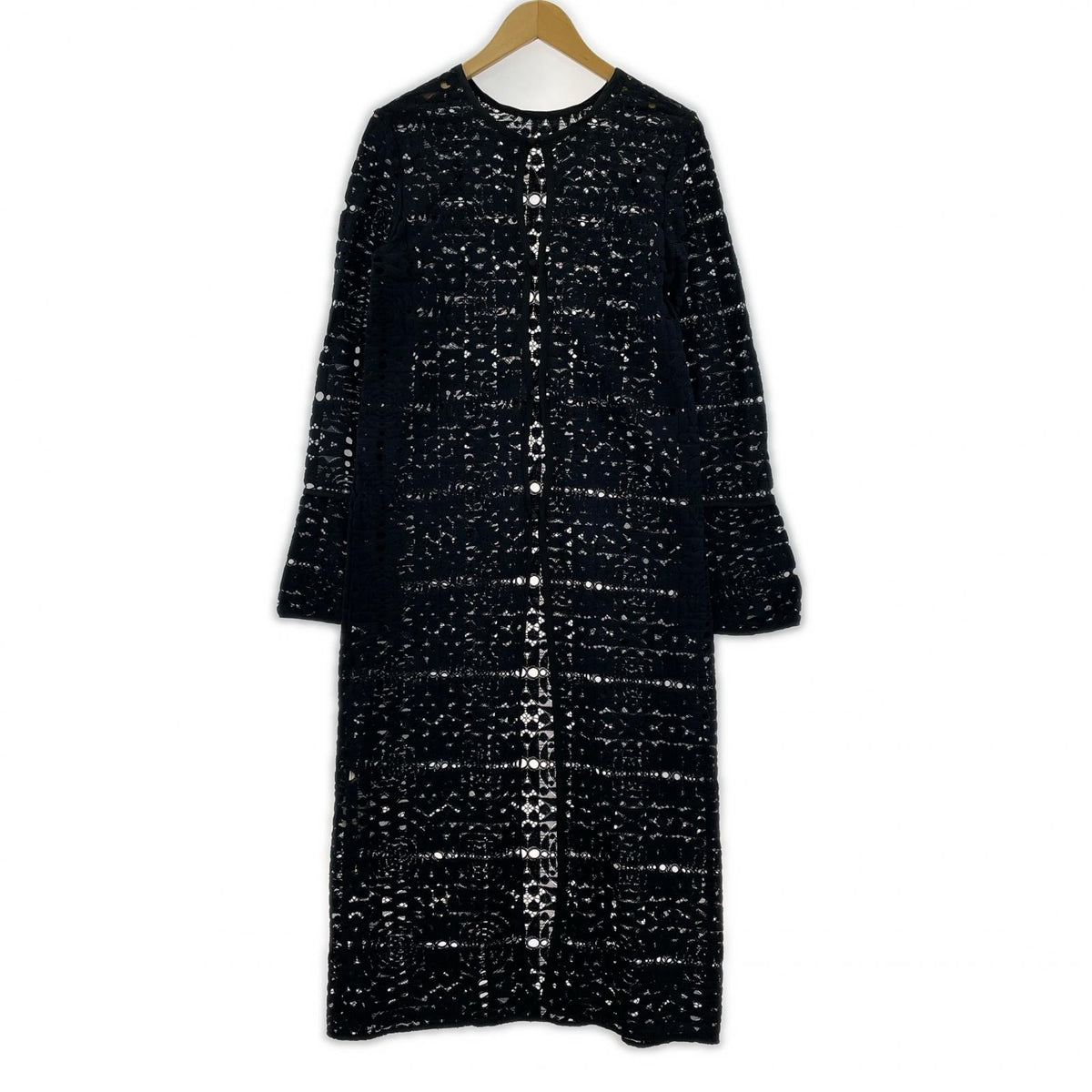 ワンピース 2WAY GEOMETRIC LACE LONG TOP ネイビー フリー ブラック