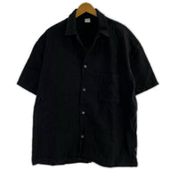 半袖シャツ OVY Hemp S/S Open Collar Shirt 黒 (L) L ブラック