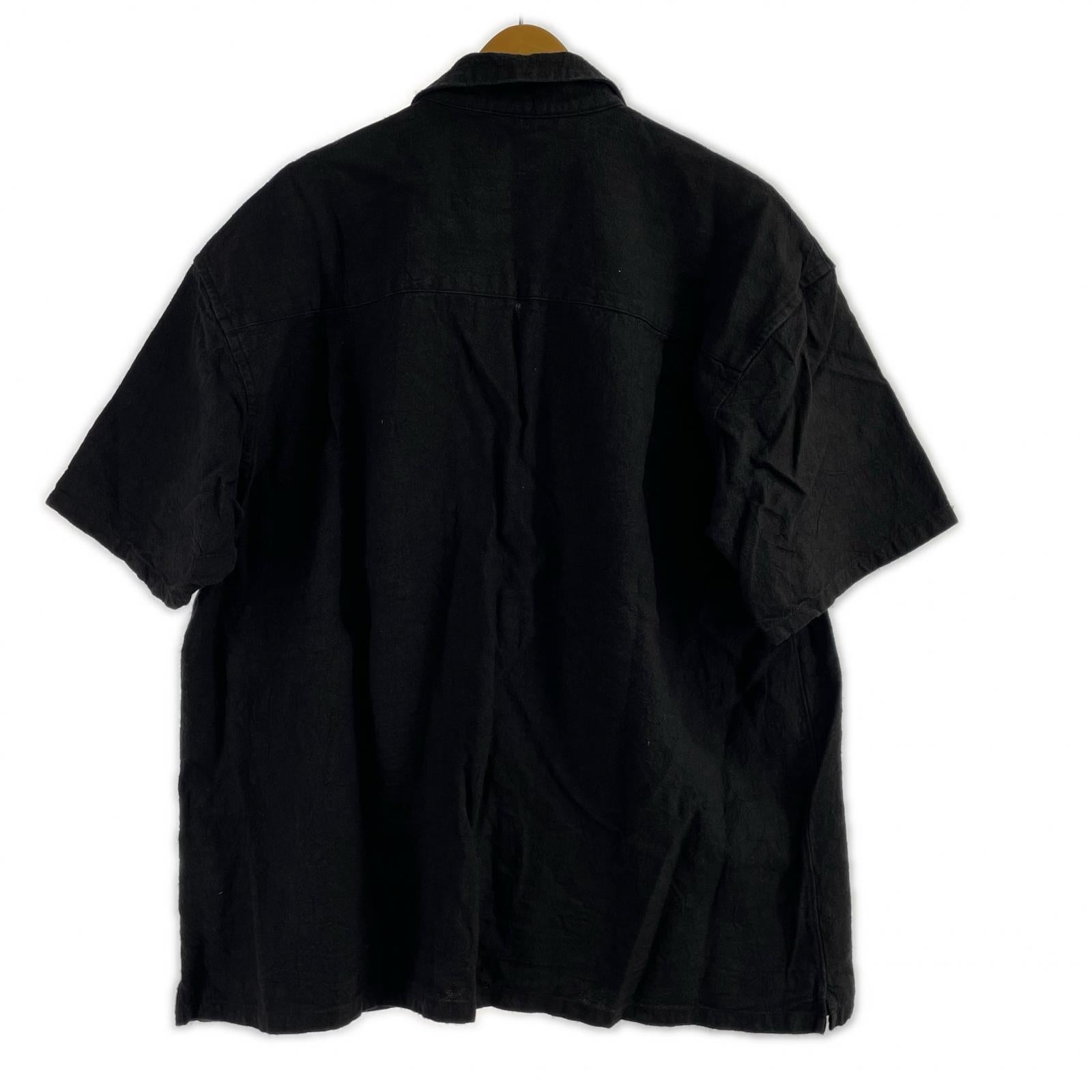 半袖シャツ OVY Hemp S/S Open Collar Shirt 黒 (L) L ブラック