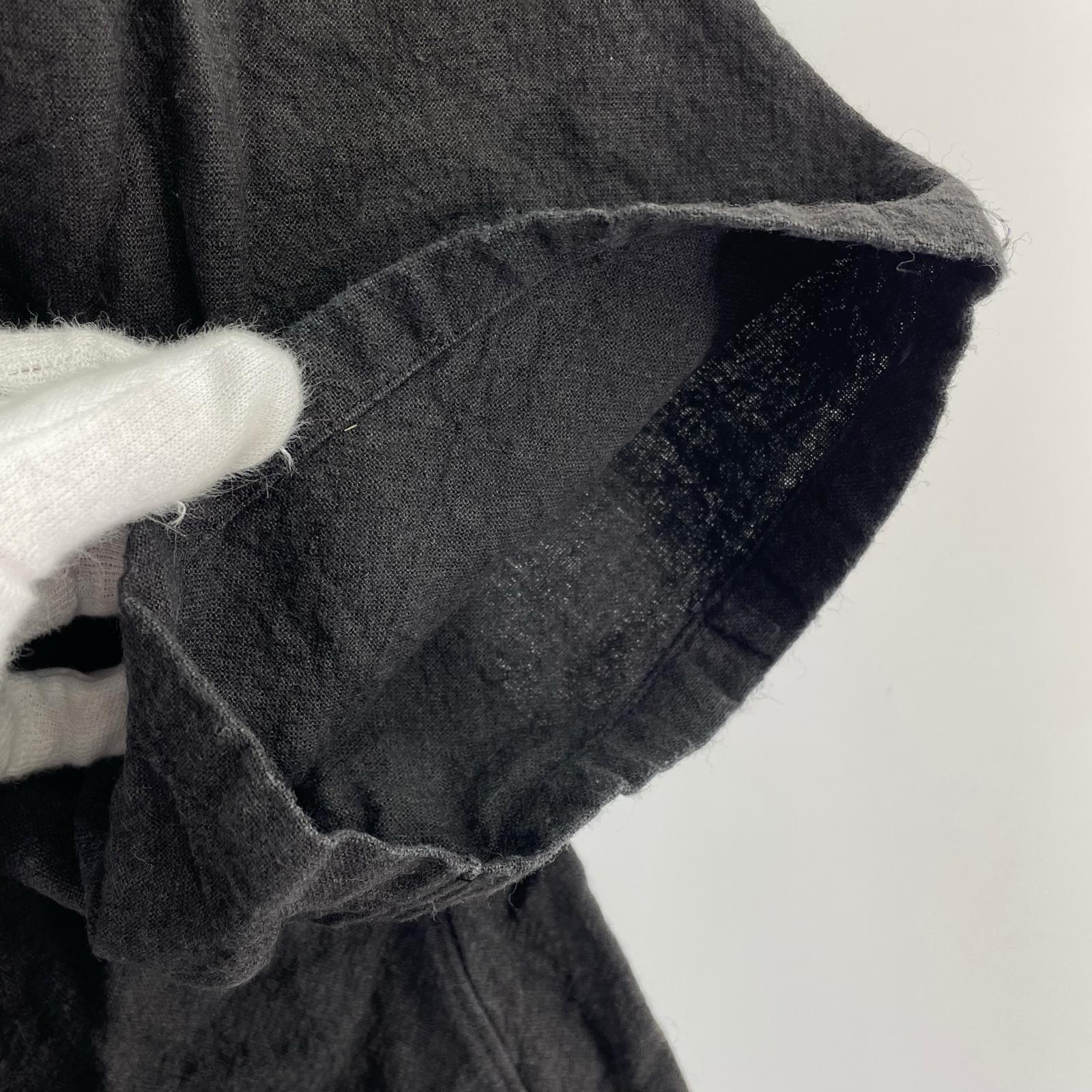 半袖シャツ OVY Hemp S/S Open Collar Shirt 黒 (L) L ブラック