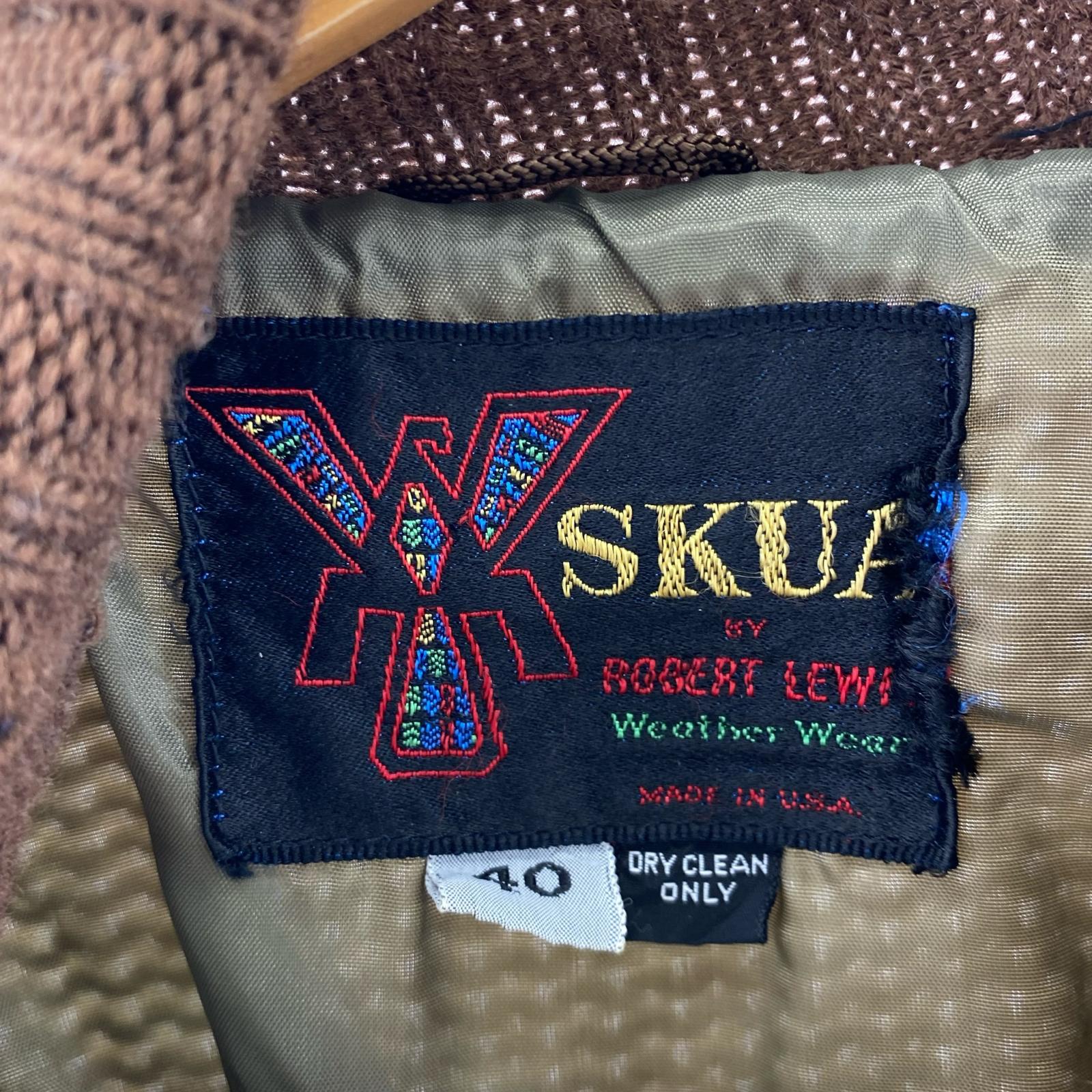 ニット 60s/USA製/SKUA BY ROBERT LEWIS/サイドジップ 40 ベージュ