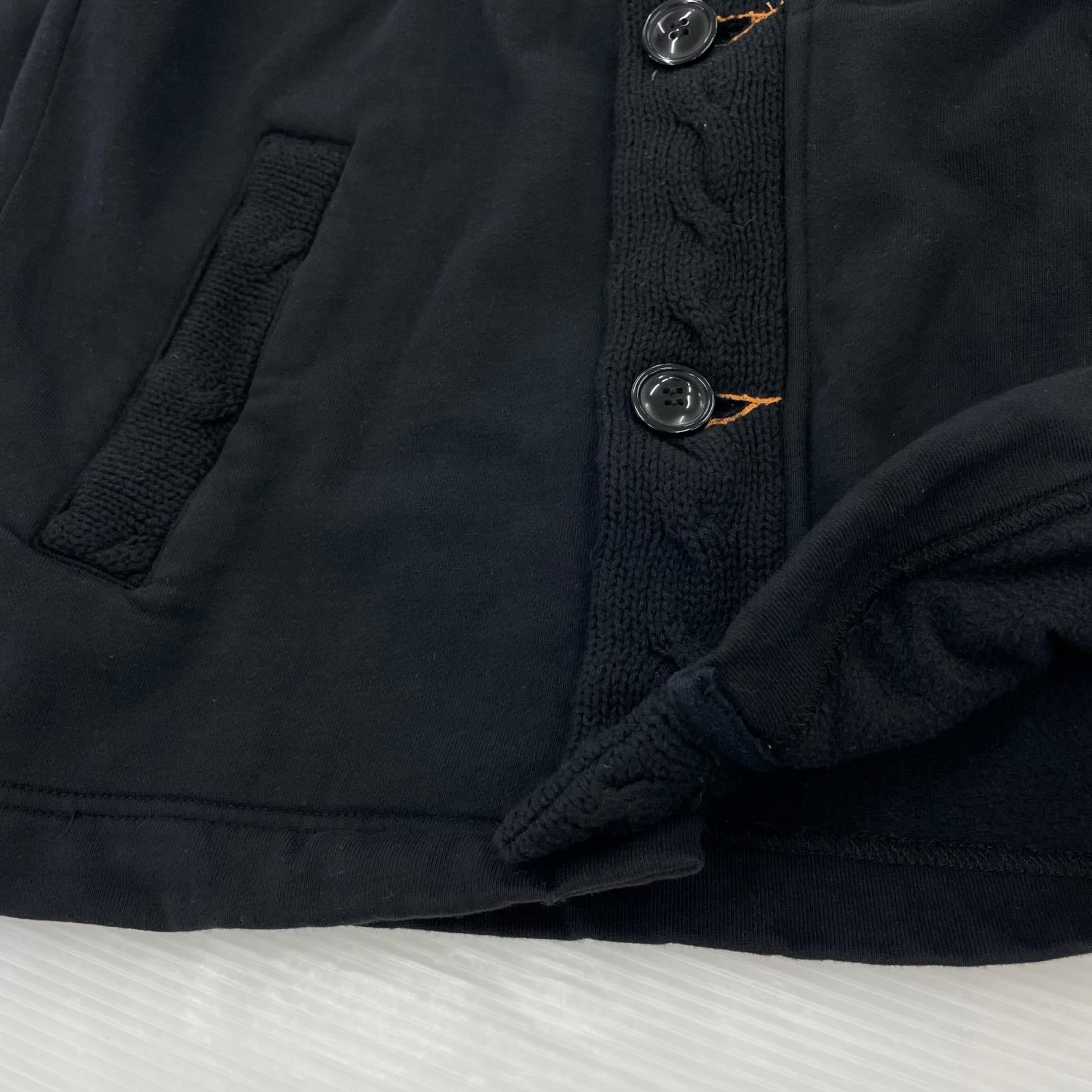 ジャケット GAIJIN MADE スタンドネックニット切替ジャケット 黒 S ブラック