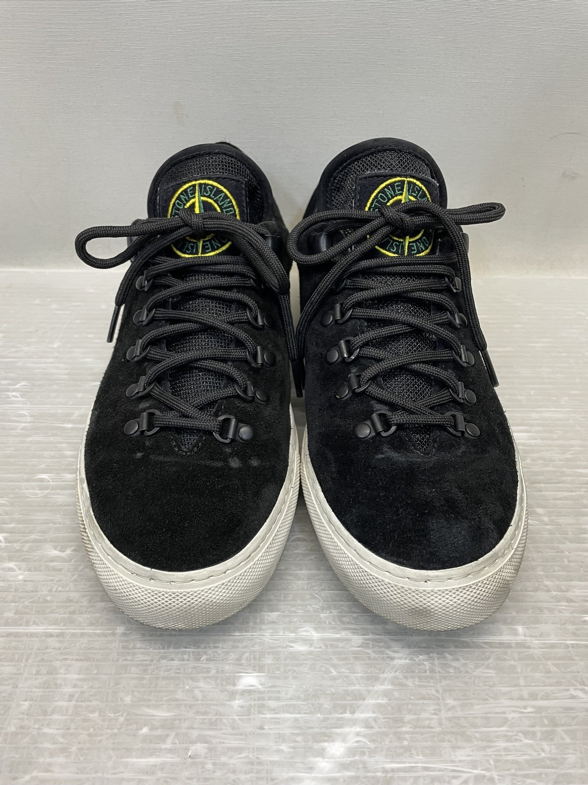 スニーカー STONE ISLAND コンパスロゴ刺繍 スウェード マウンテンシューズ 41 黒